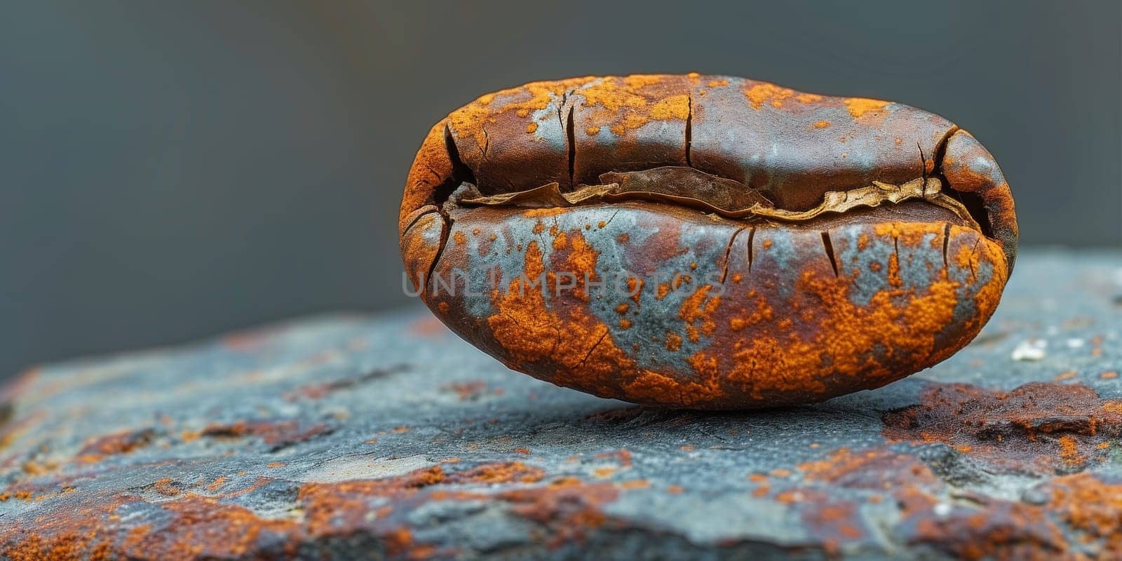 Extreme macro photography of fresh roasted coffee beans.