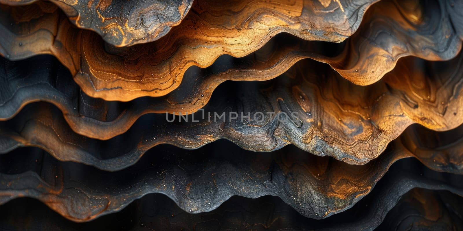 Extreme macro photography of fresh roasted coffee beans ground. by Benzoix