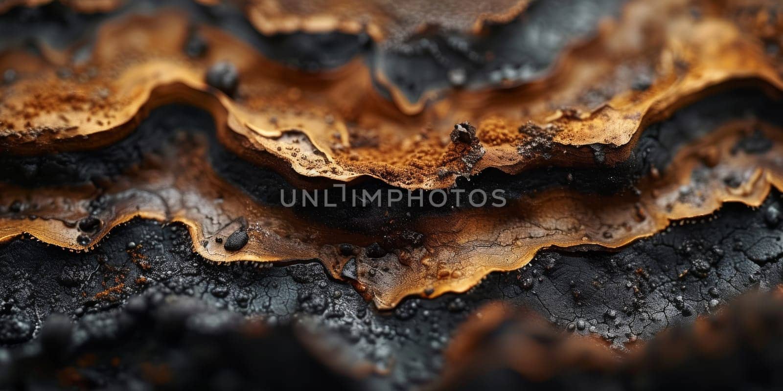 Extreme macro photography of fresh roasted coffee beans ground