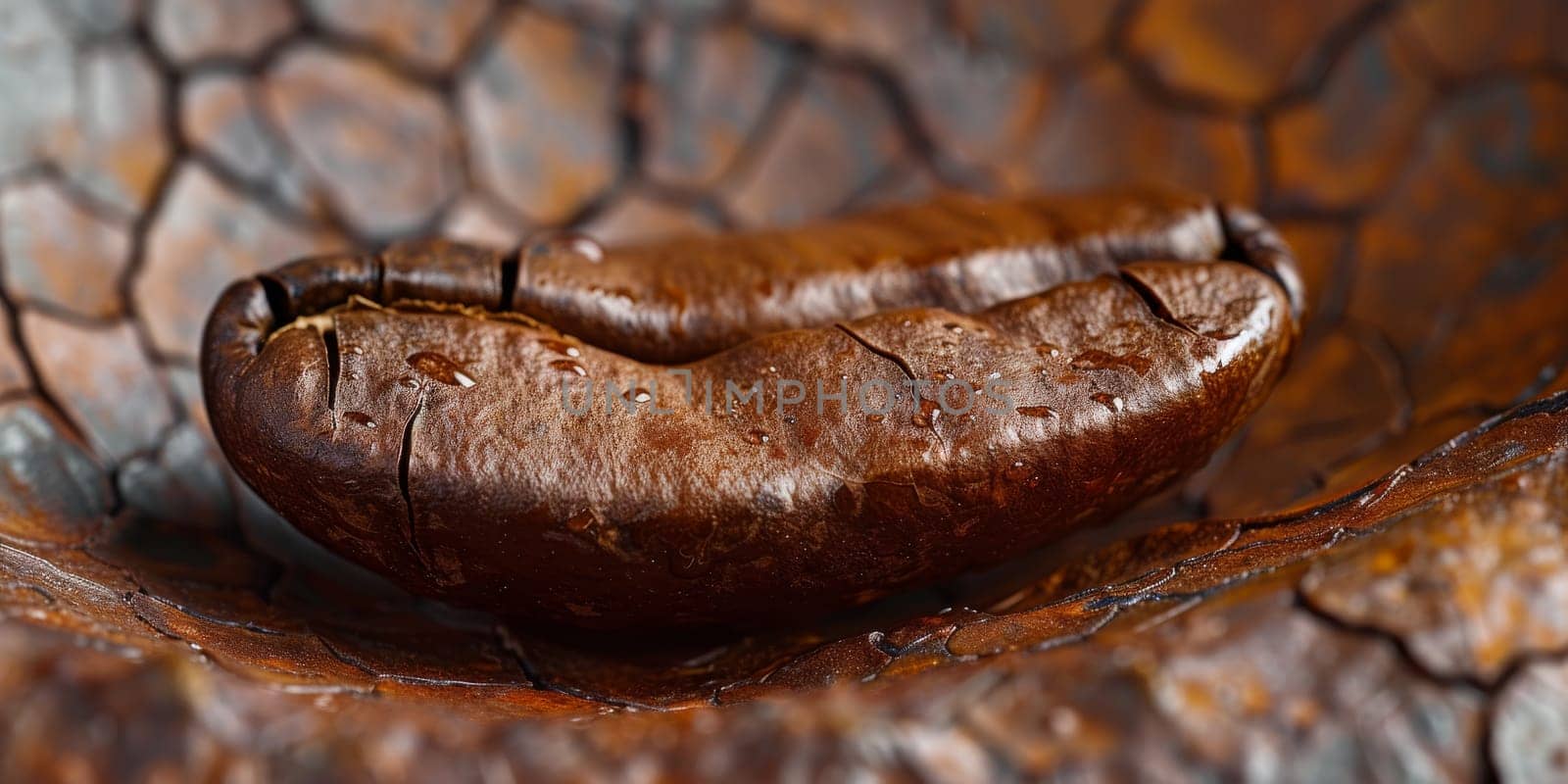 Extreme macro photography of fresh roasted coffee beans ground