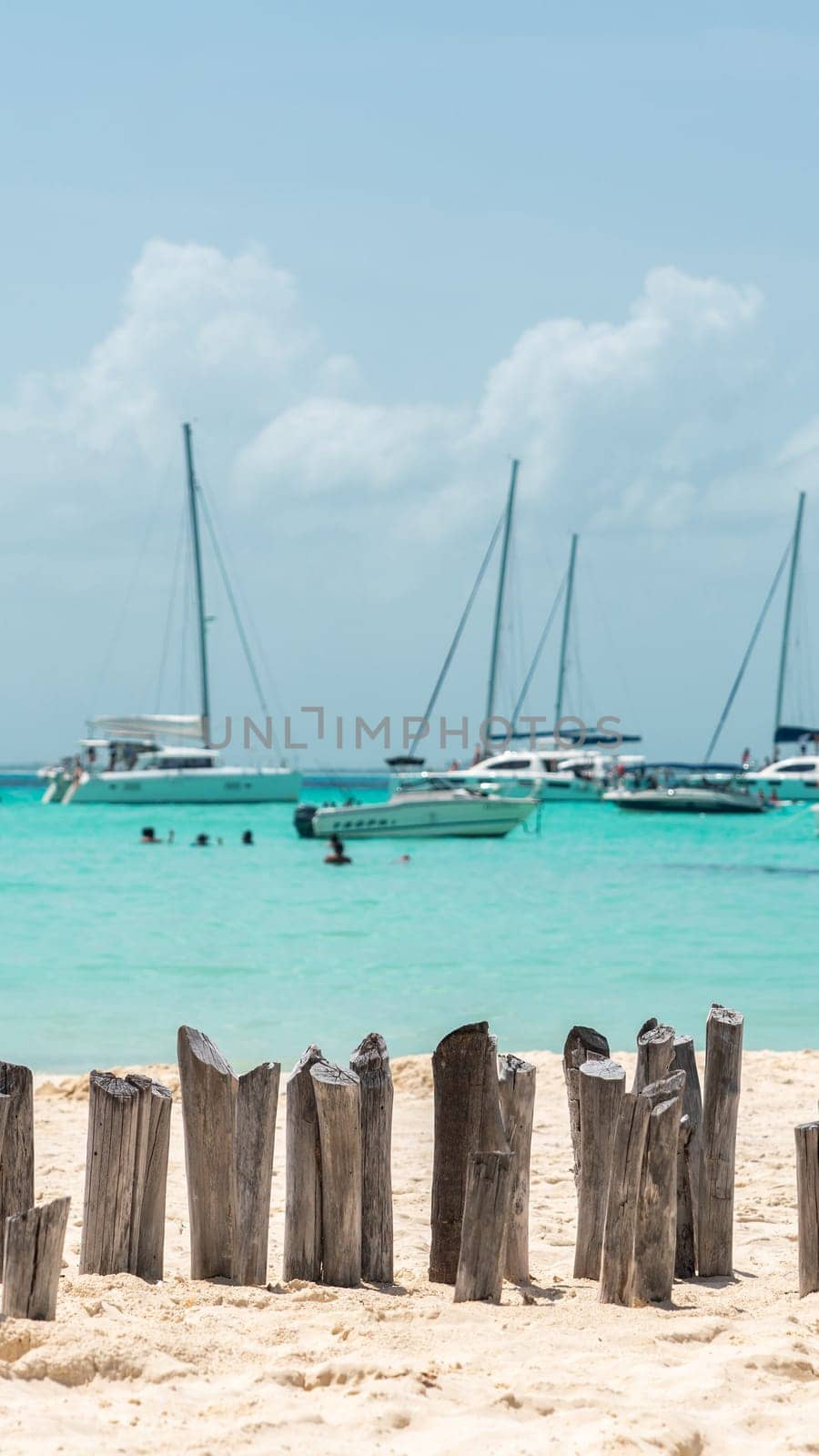Beautiful Caribbean beach Playa Norte or North beach on the Isla Mujeres near Cancun, Mexico by Mariakray