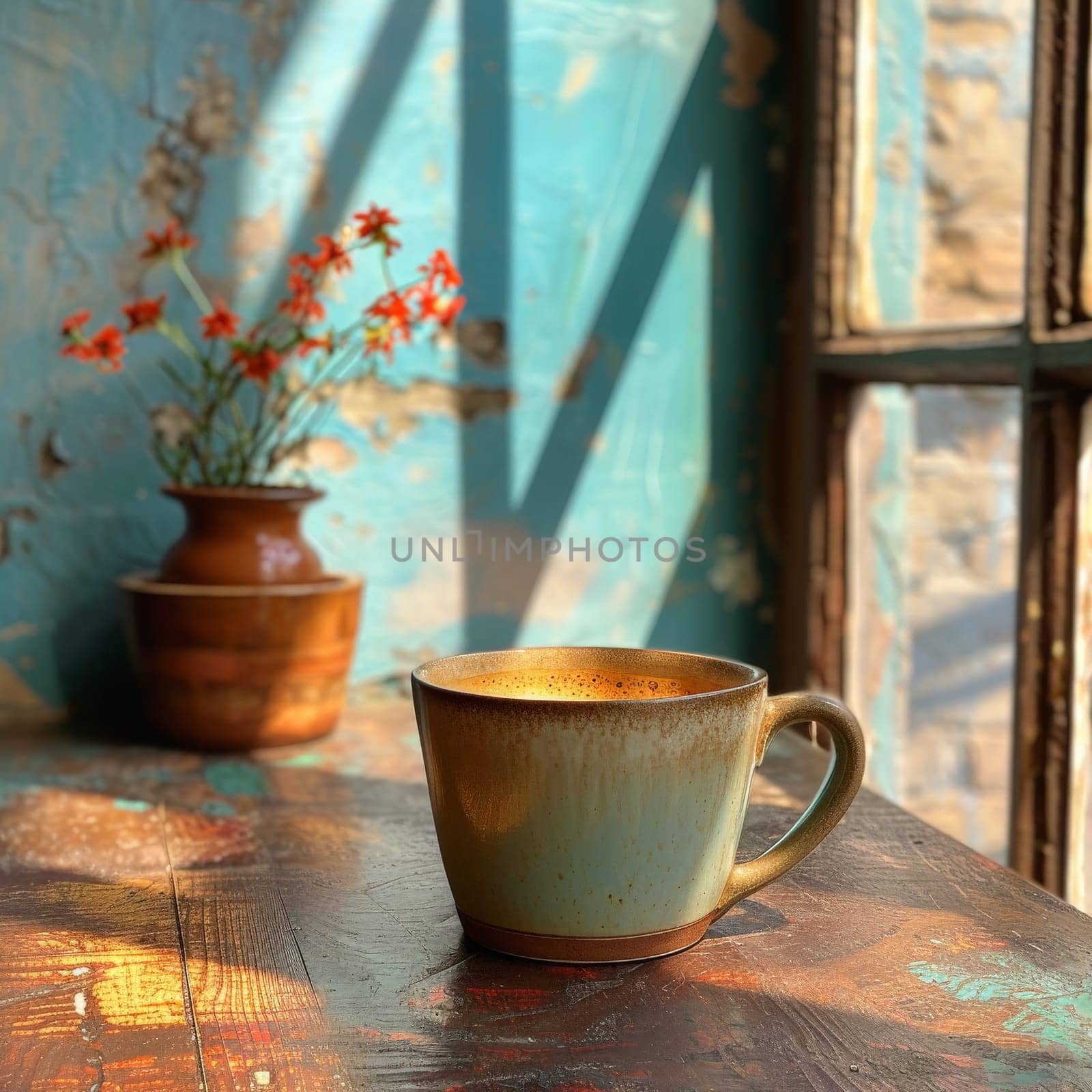 Coffee break in cozy cafe and natural background. by Benzoix