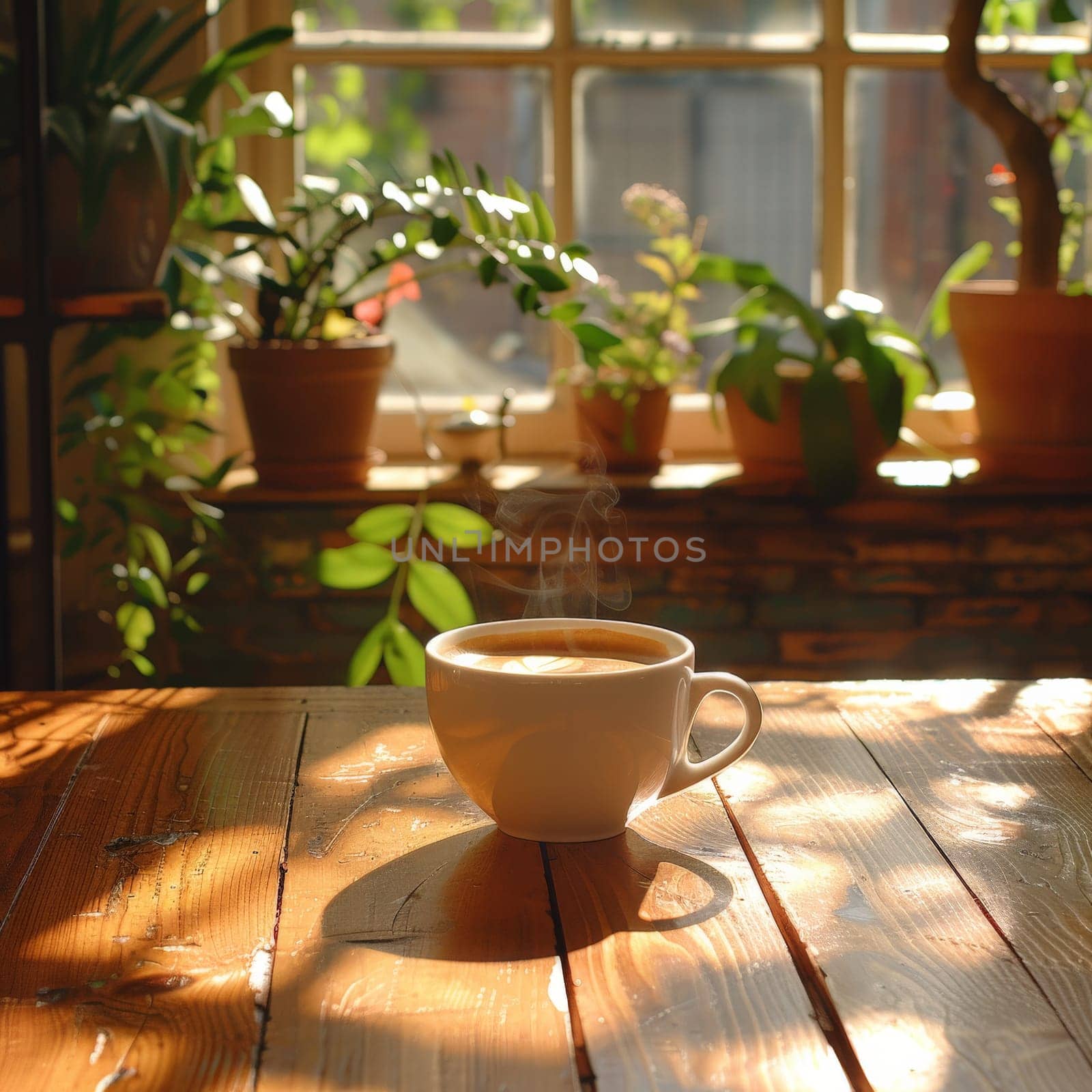 Coffee break in cozy cafe and natural background. by Benzoix