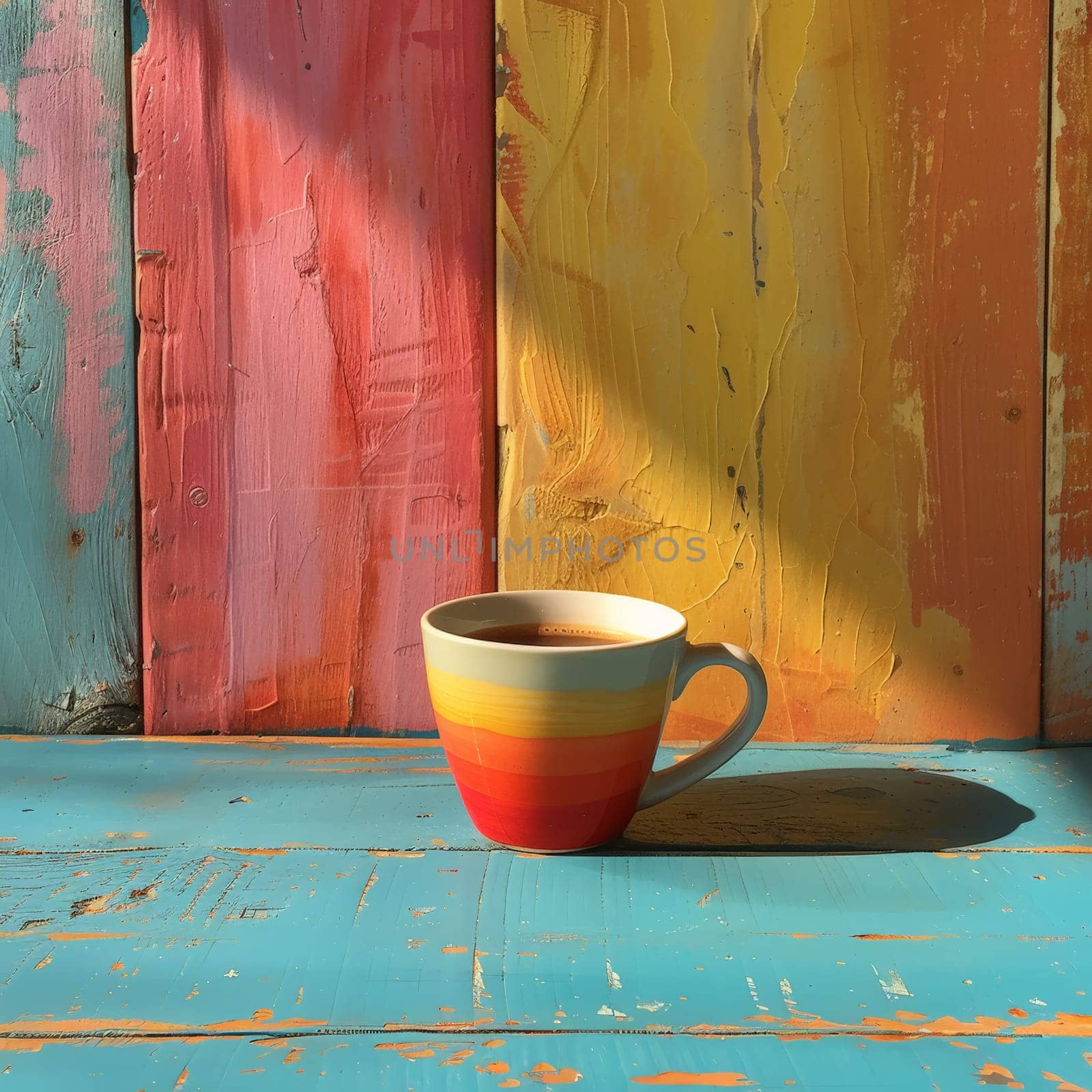 Coffee break in cozy cafe and natural background