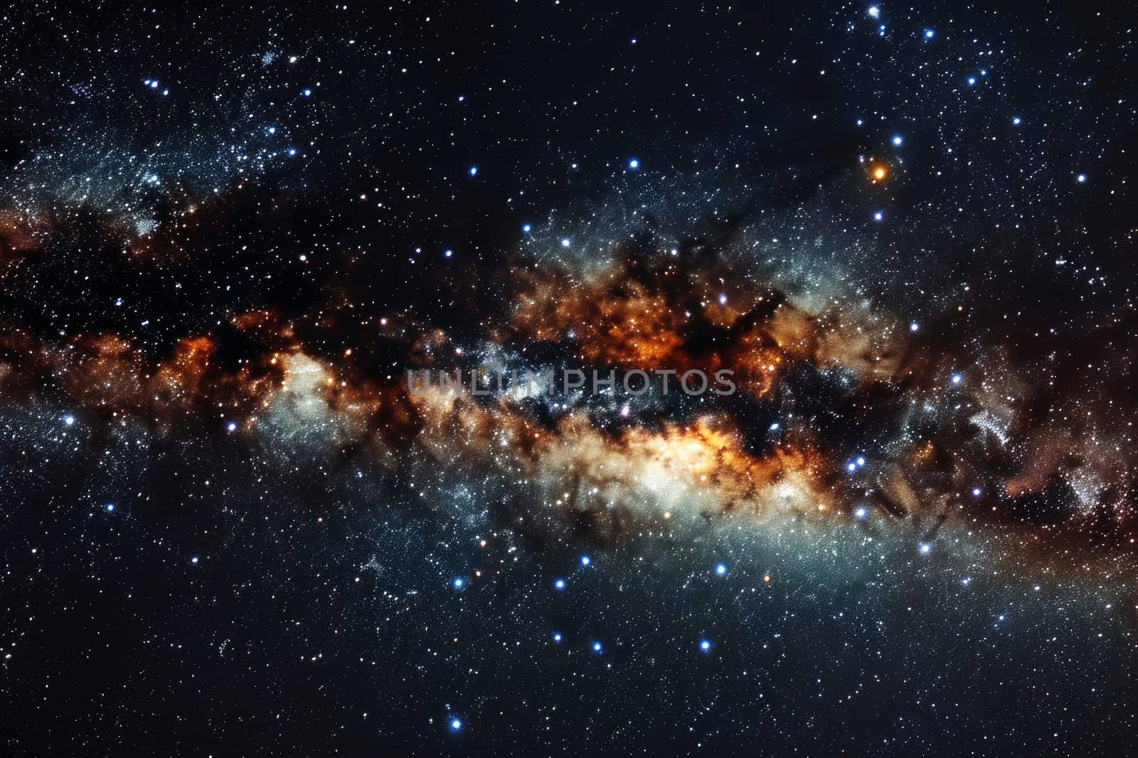 Cosmic nebula background. AI technology generated image.