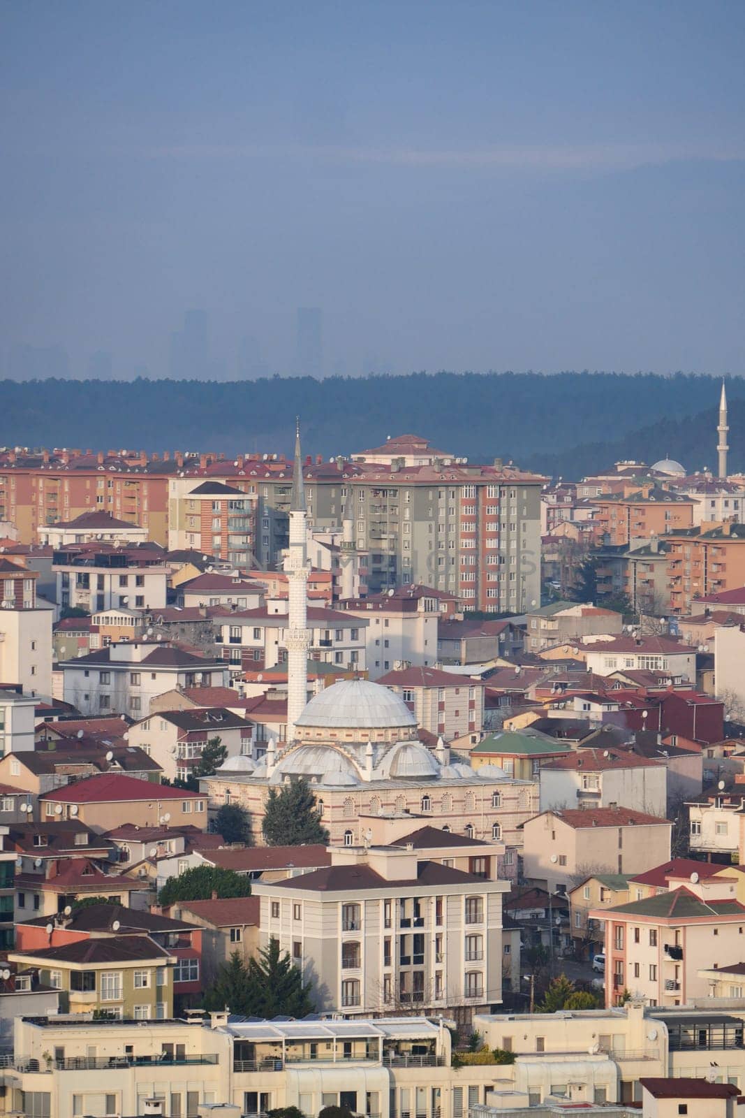 Arial View of Istanbul residential buildings .