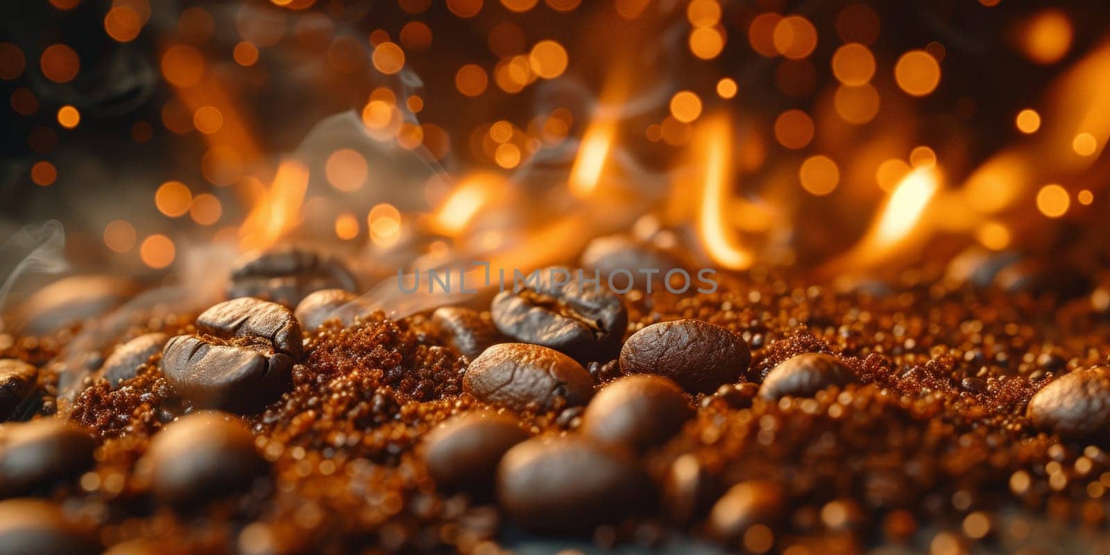 Coffee beans roasted traditional,coffee beans are being roasted. Roasting the peeled coffee beans. by Benzoix