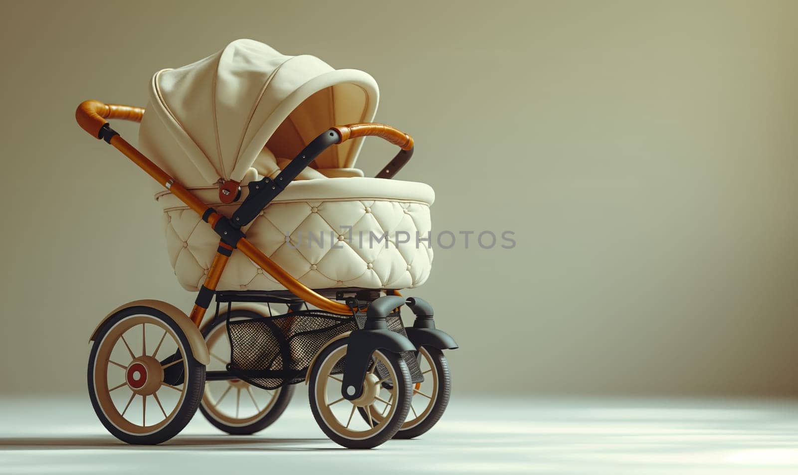 Image of a baby stroller on a light background. by Fischeron