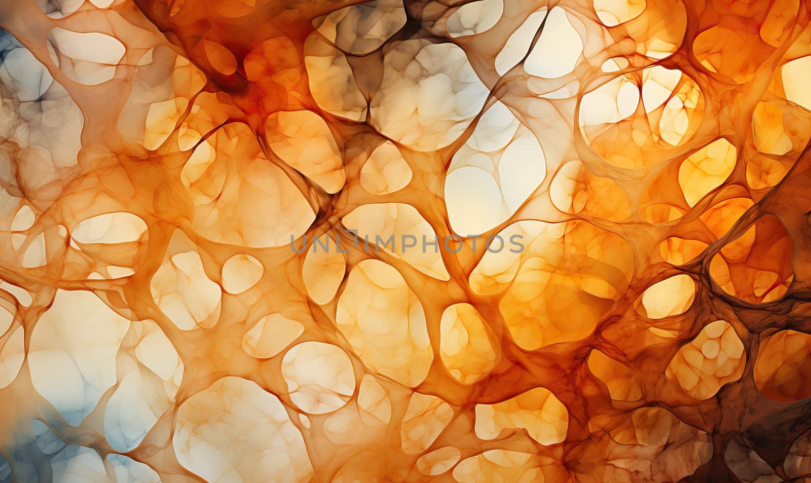Abstract orange watercolor background with blurred texture. by Fischeron
