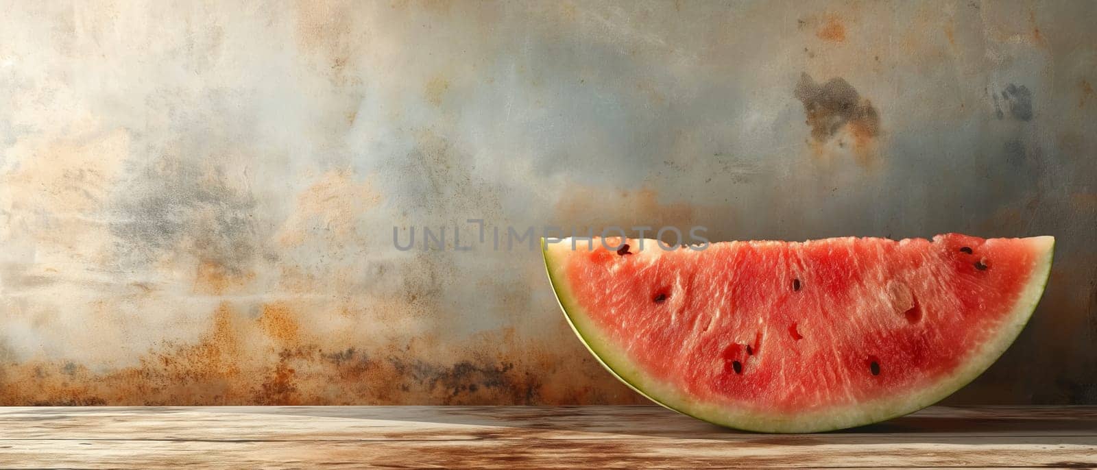 Ripe juicy watermelon on a texture background. by Fischeron