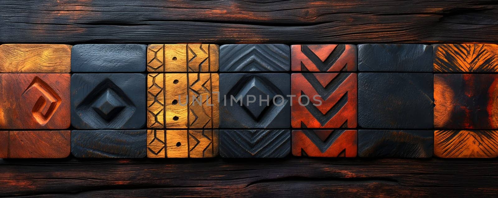 Abstract background in African tribal style. Selective soft focus.