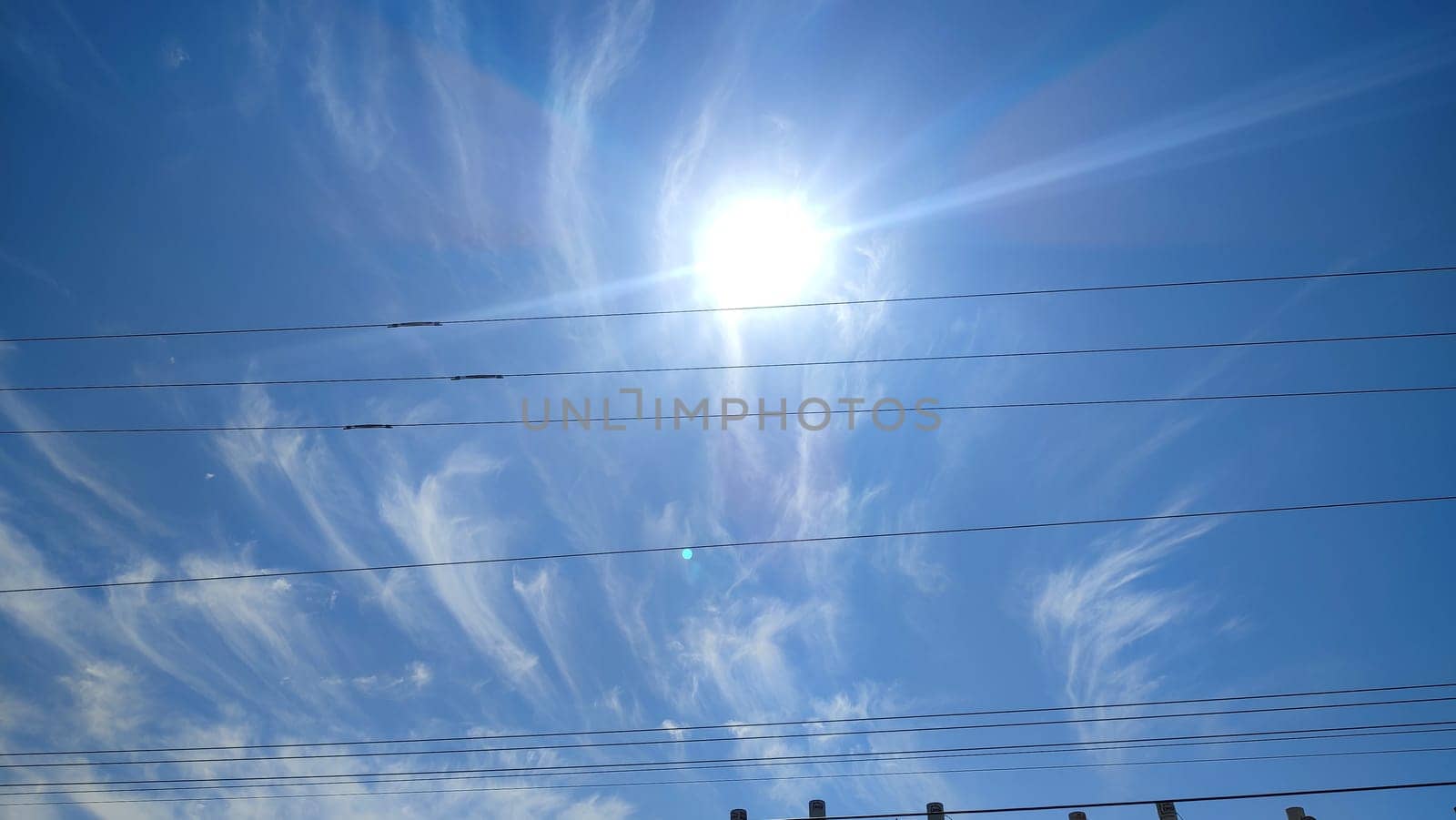Blue light sky nature white clouds whether background . High quality photo