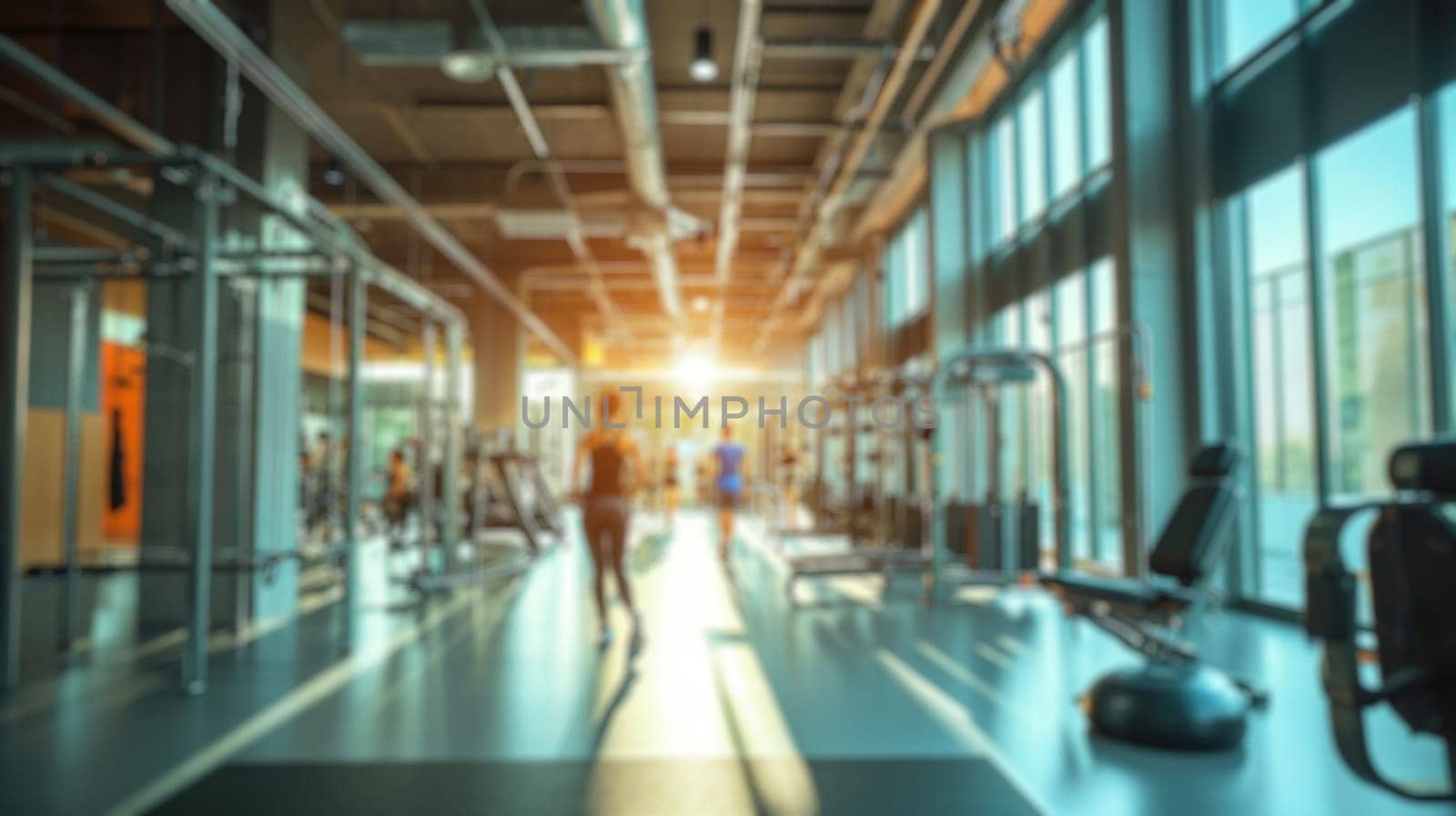 efocused view of a modern gym with active individuals and diverse workout equipment. Resplendent.