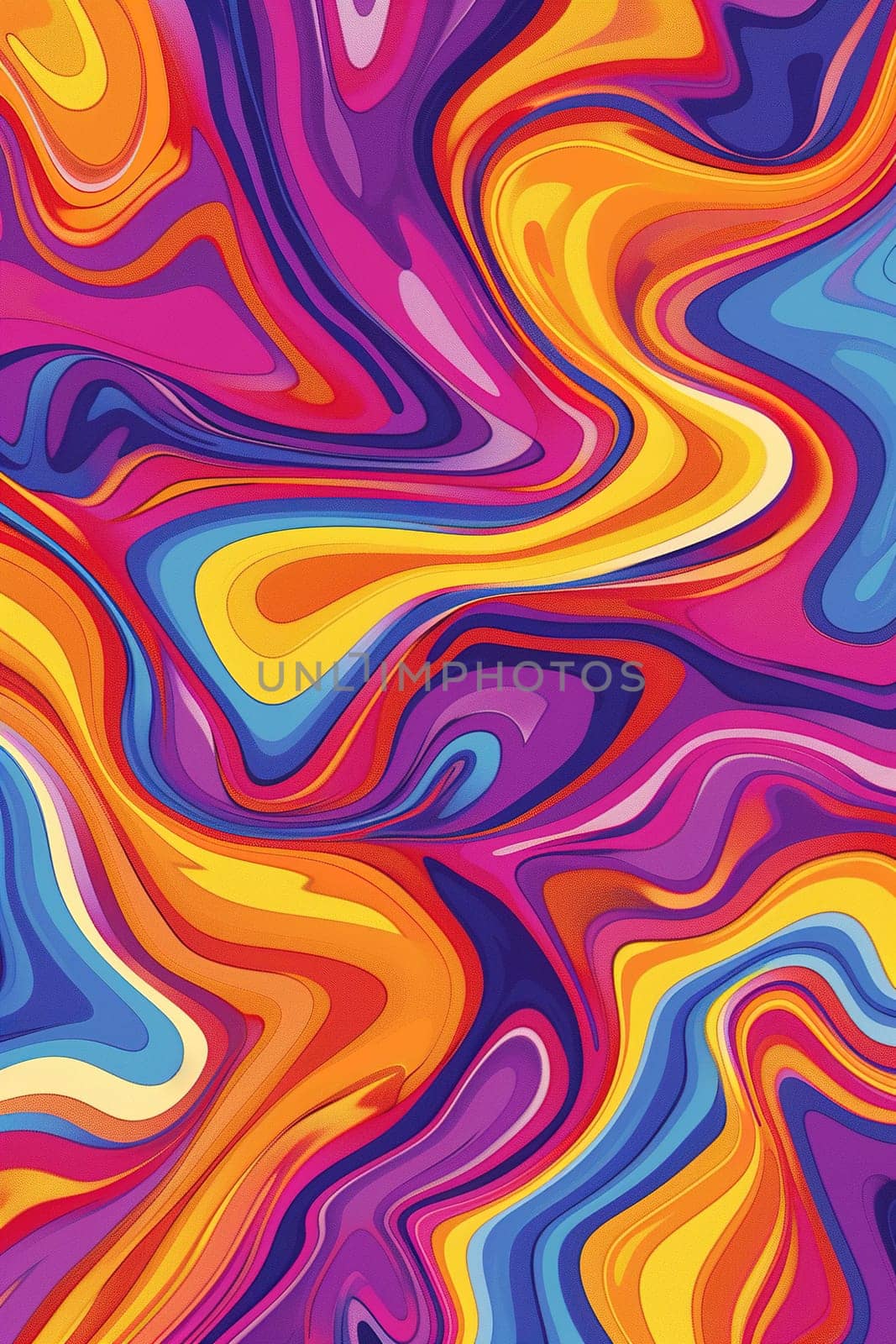 Vibrant abstract psychedelic background with swirling patterns in bold colors, ideal for creative projects, posters, or Y2K inspired designs. Optical illusion. Vertical format. Generative AI. by creativebird