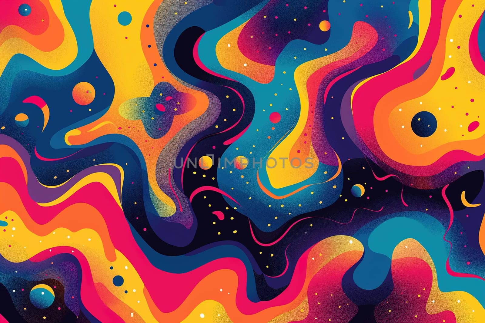 Vibrant abstract psychedelic background with swirling patterns in bold colors, ideal for creative projects, posters, or Y2K inspired designs. Optical illusion. Generative AI