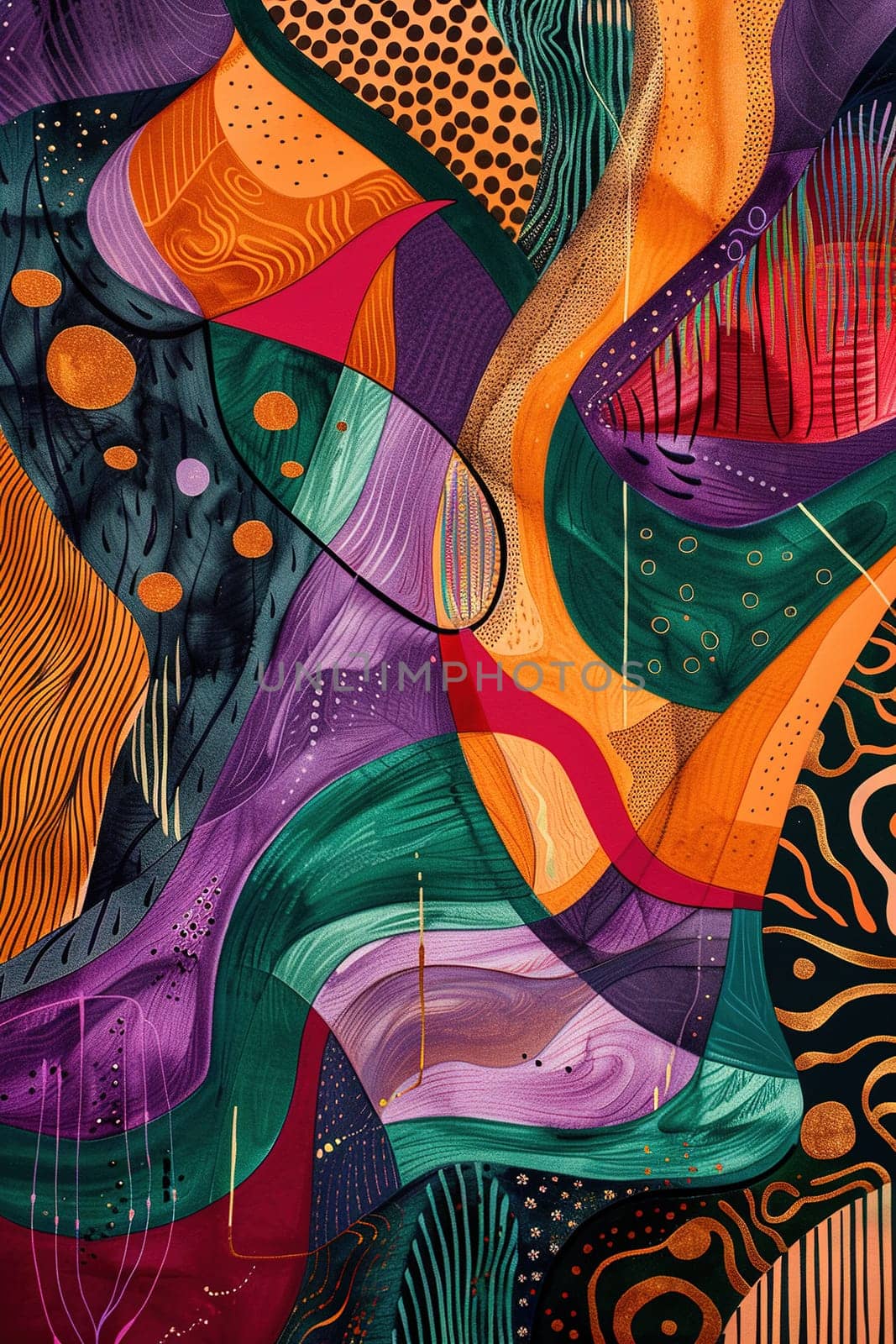 This abstract psychedelic artwork bursts with rich, complex patterns and a warm palette, ideal for evoking a y2k aesthetic in digital art, home decor, and fashion design. Generative AI. by creativebird