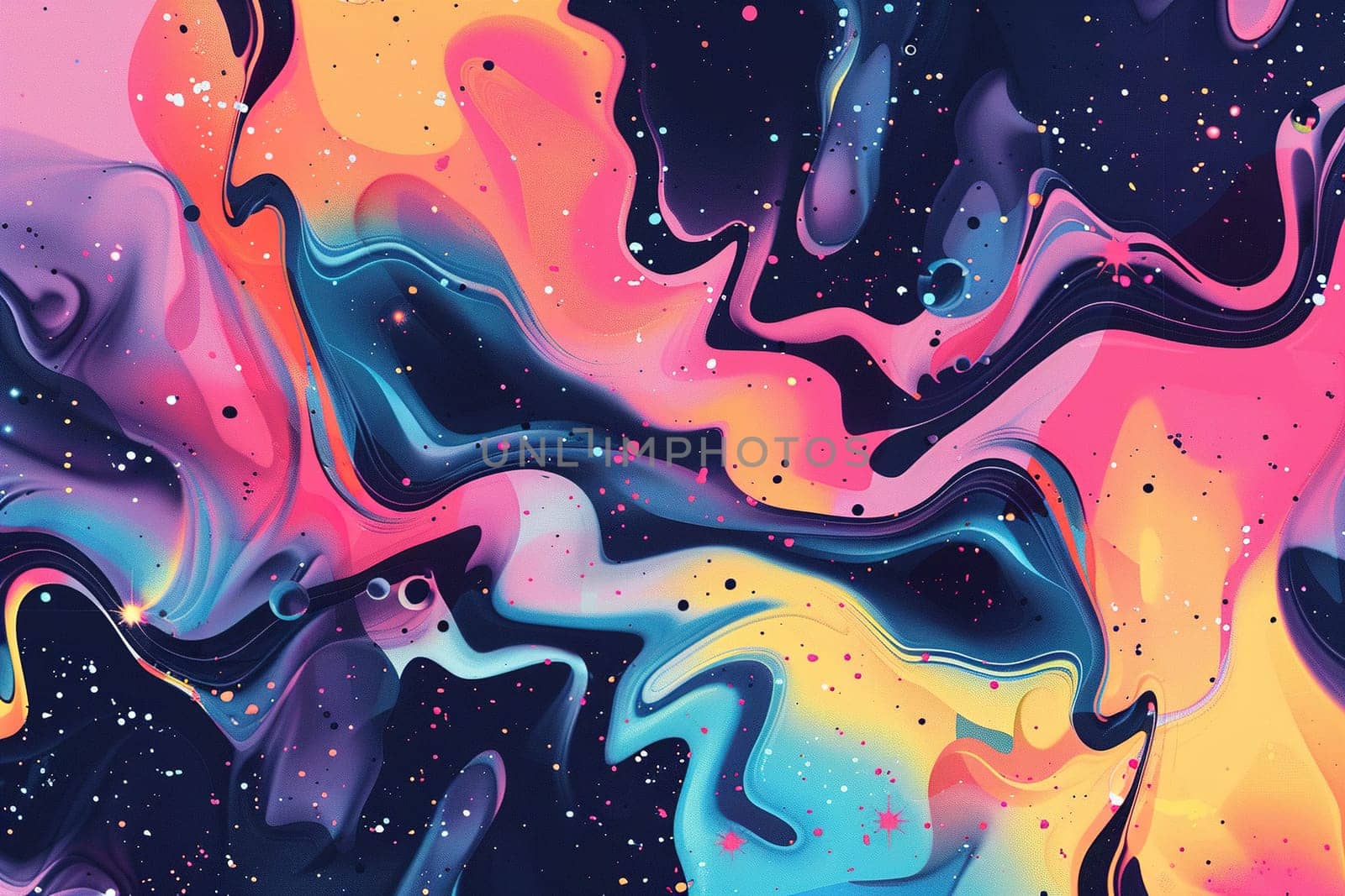 Vibrant abstract psychedelic background with swirling patterns in bold colors, ideal for creative projects, posters, or Y2K inspired designs. Optical illusion. Generative AI