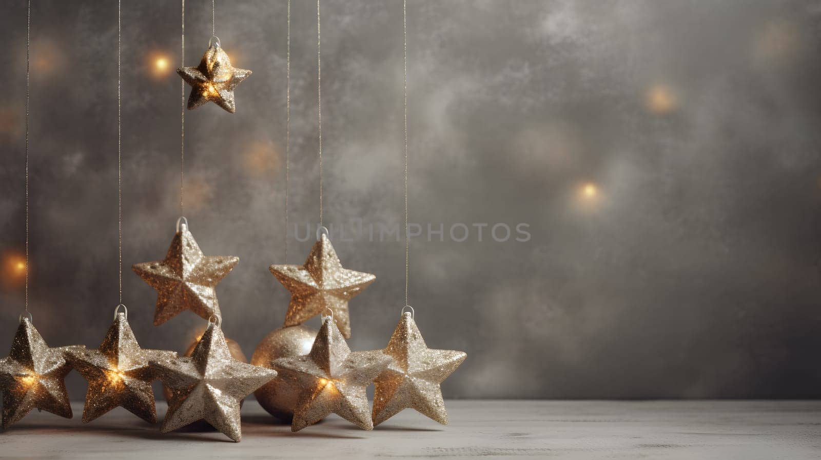 christmas decoration with the start and copy space, generative ai. High quality photo