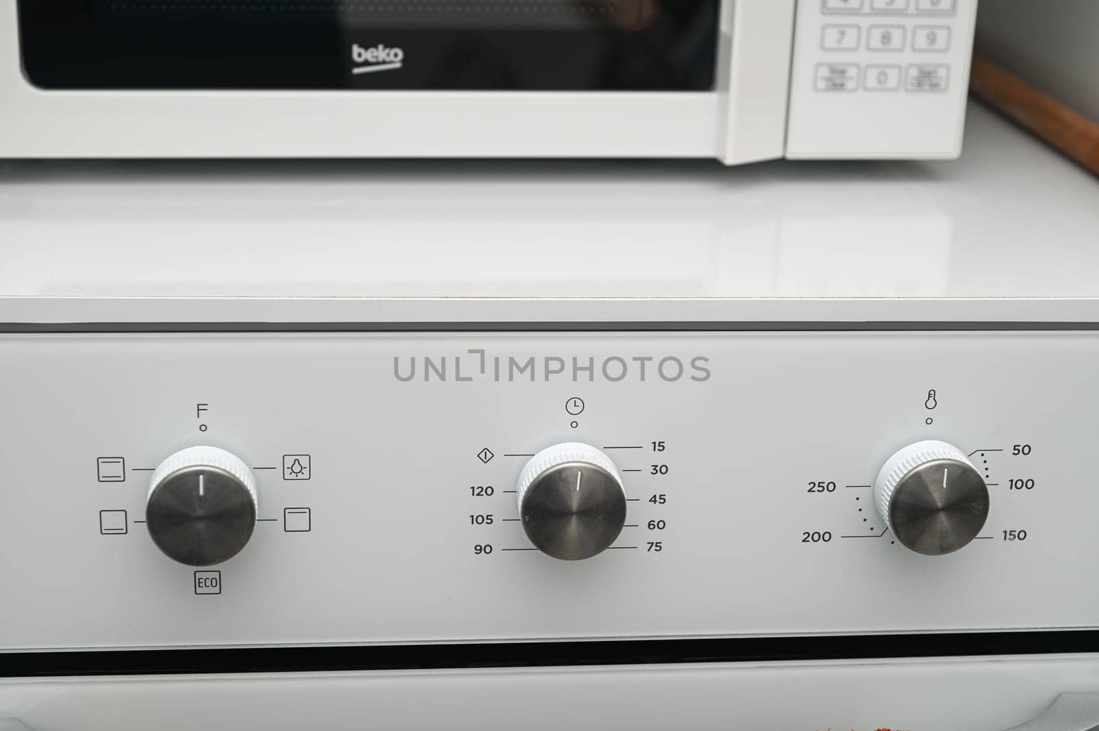 white microwave and oven in the kitchen