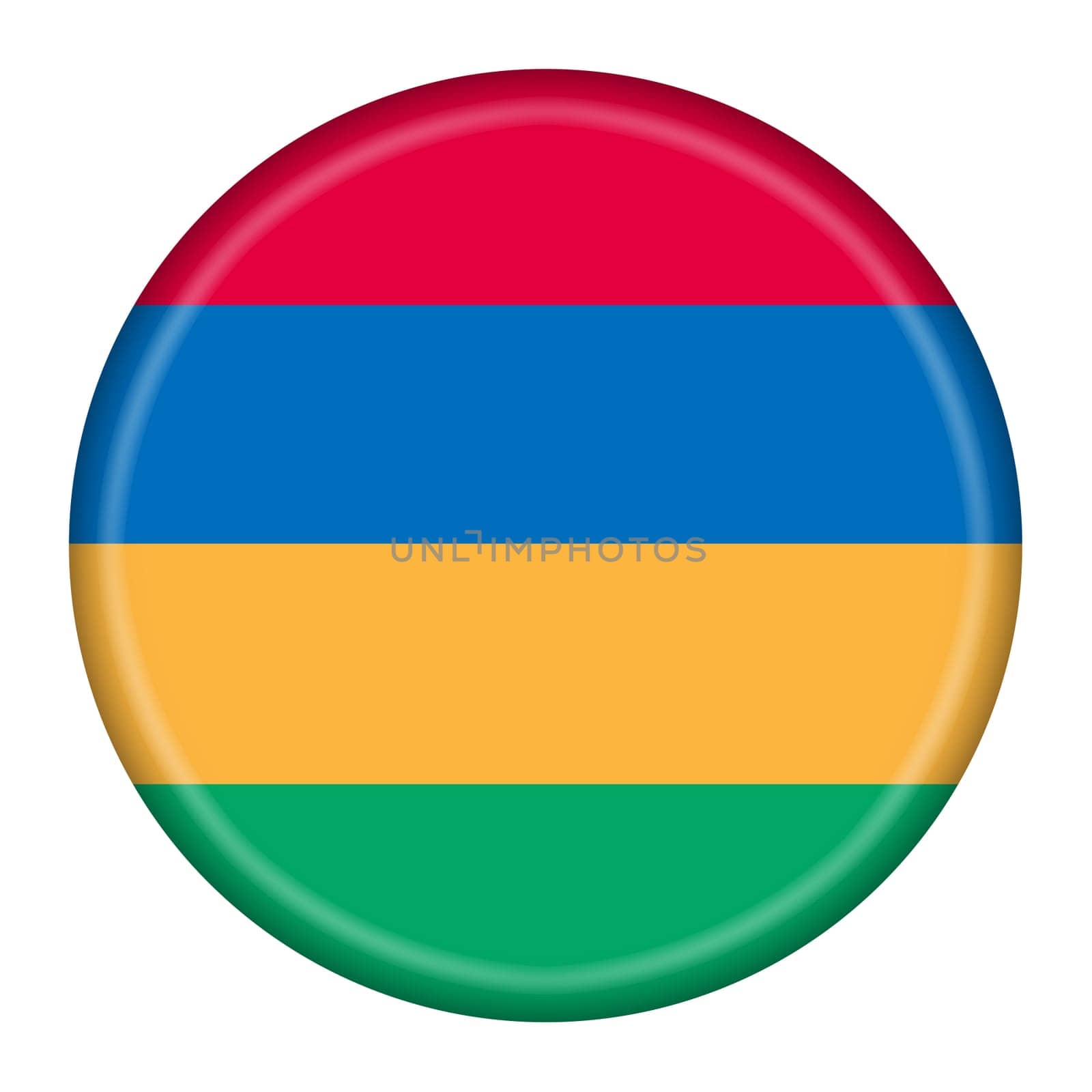 A Mauritius flag button 3d illustration with clipping path by VivacityImages