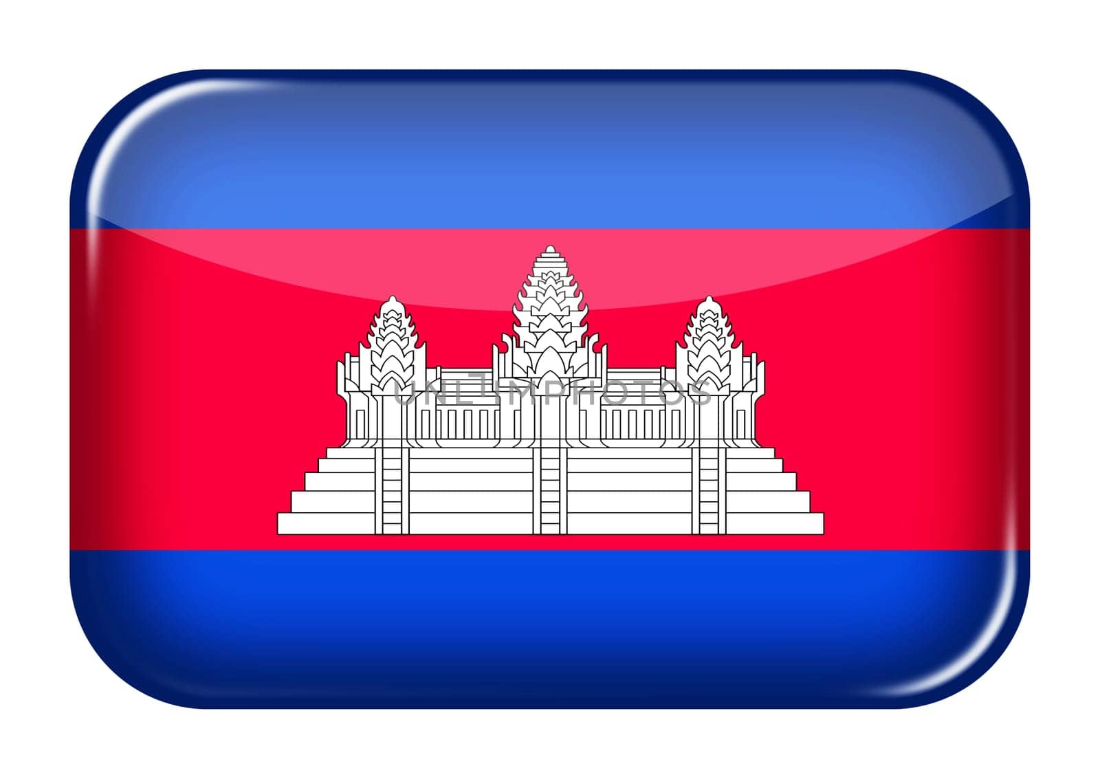 A Cambodia web icon rectangle button with clipping path