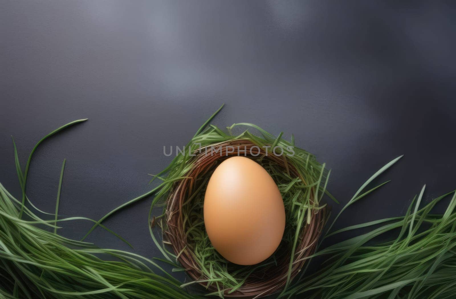 Holiday celebration banner with cute Easter decorated eggs in basket on wooden table. Colorful eggs. Happy Easter greeting card, banner, invitation, festive background, posters wallpaper. Copy space