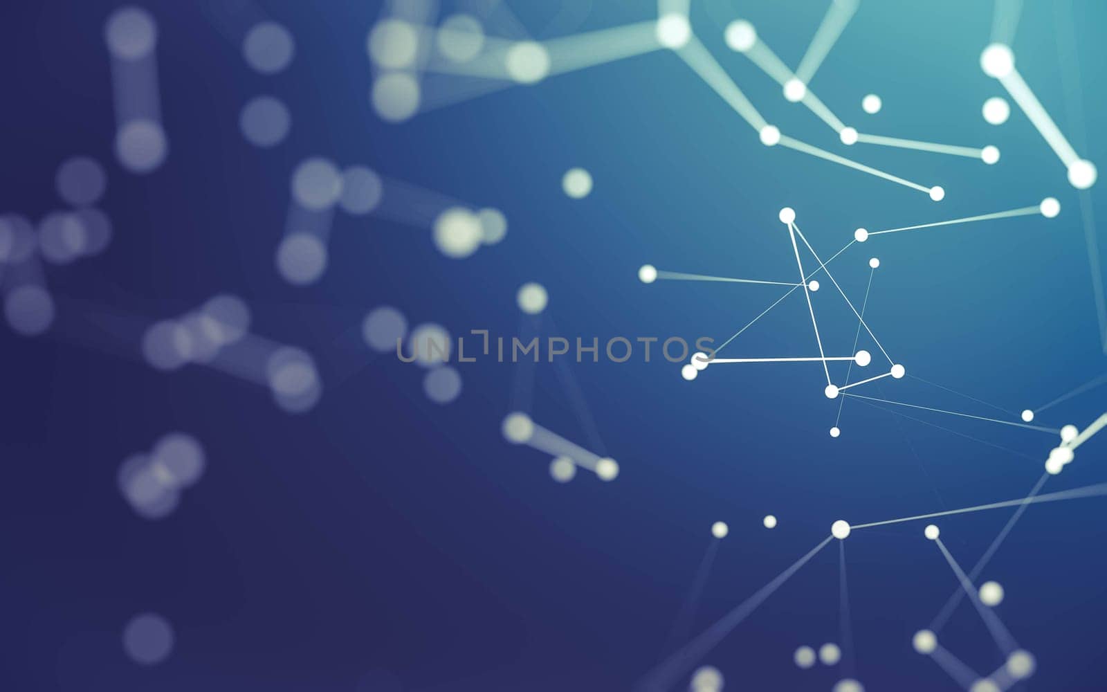 3d Abstract background. Molecules technology with polygonal shapes, connecting dots and lines. Connection structure. Big data visualization. 3d background.