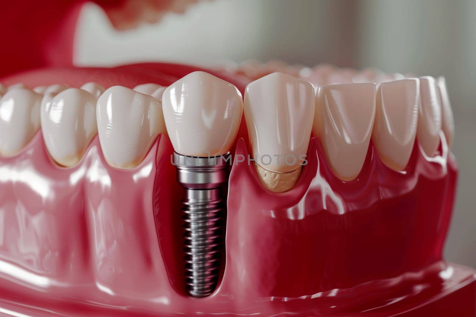 Dental Implant Procedure Implant Supported Teeth. Generative AI by matamnad