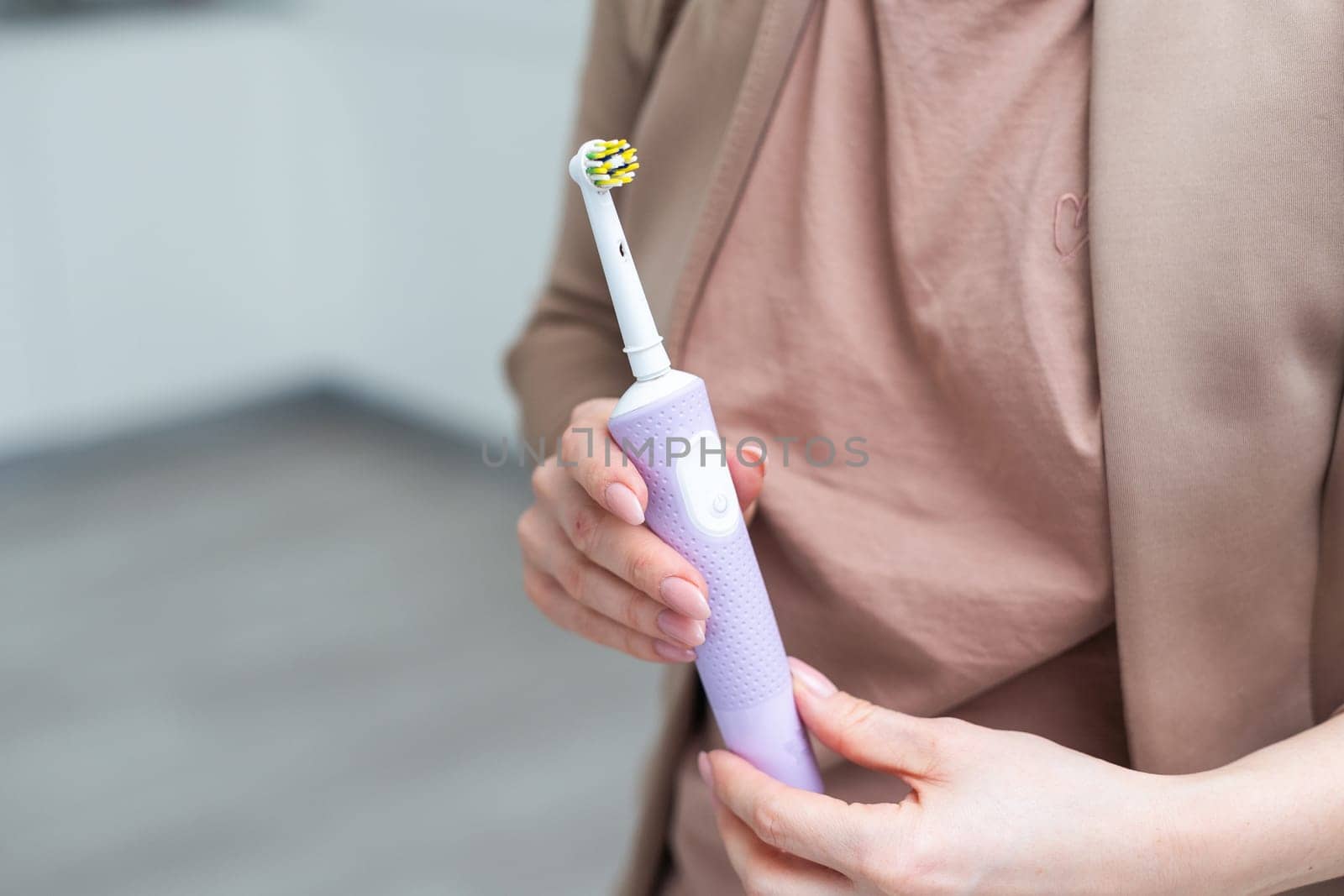 Electric toothbrush isolated on a white background. High quality photo