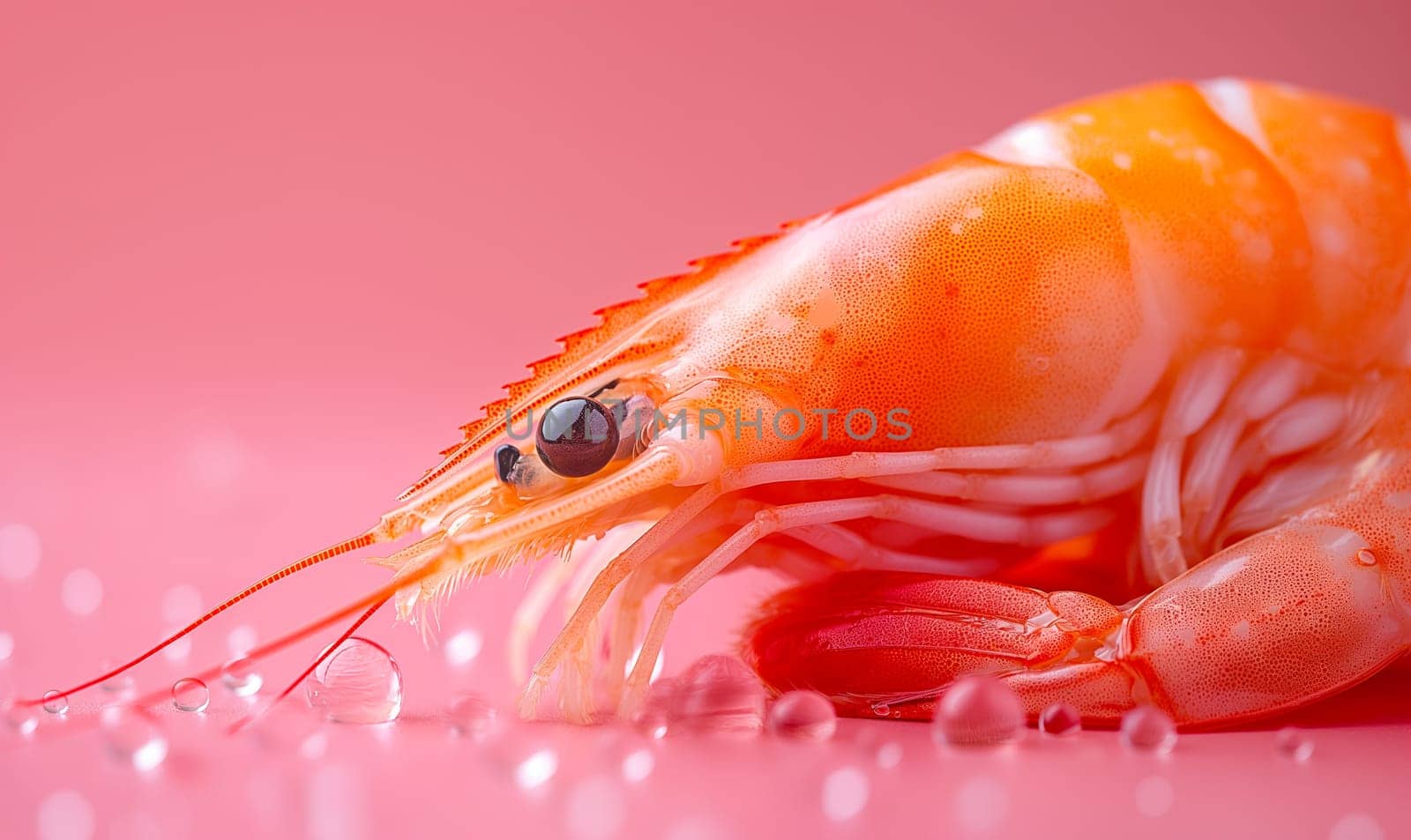 Red Dwarf Shrimp on waterweed. Selective soft focus. by Fischeron