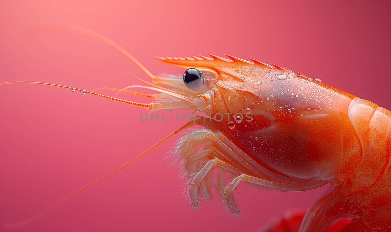 Red Dwarf Shrimp on waterweed. Selective soft focus. by Fischeron