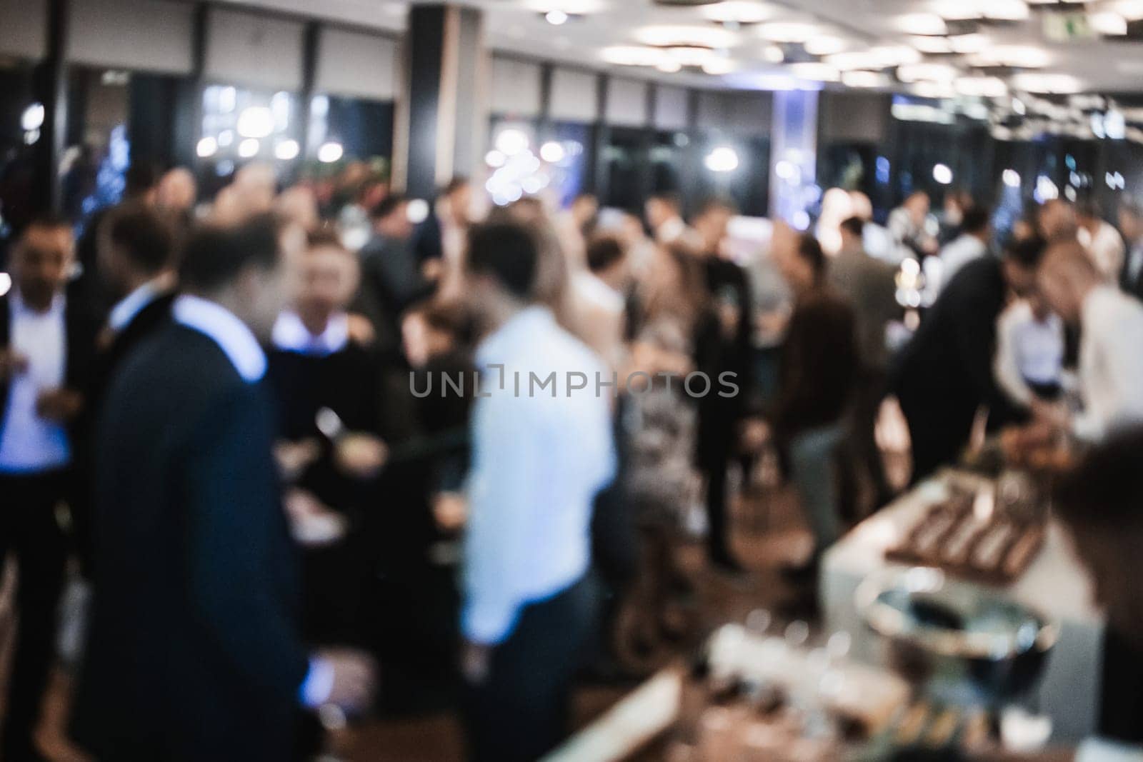 Blurred image of businesspeople at banquet event business meeting event. Business and entrepreneurship events concept.