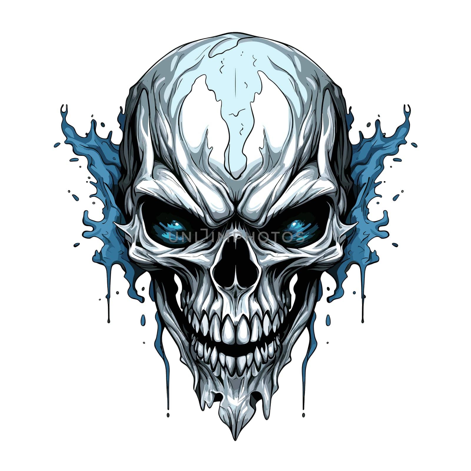 A devil's skull. Mystical illustration in vector pop art style. Template for t-shirt print, sticker, poster, etc.