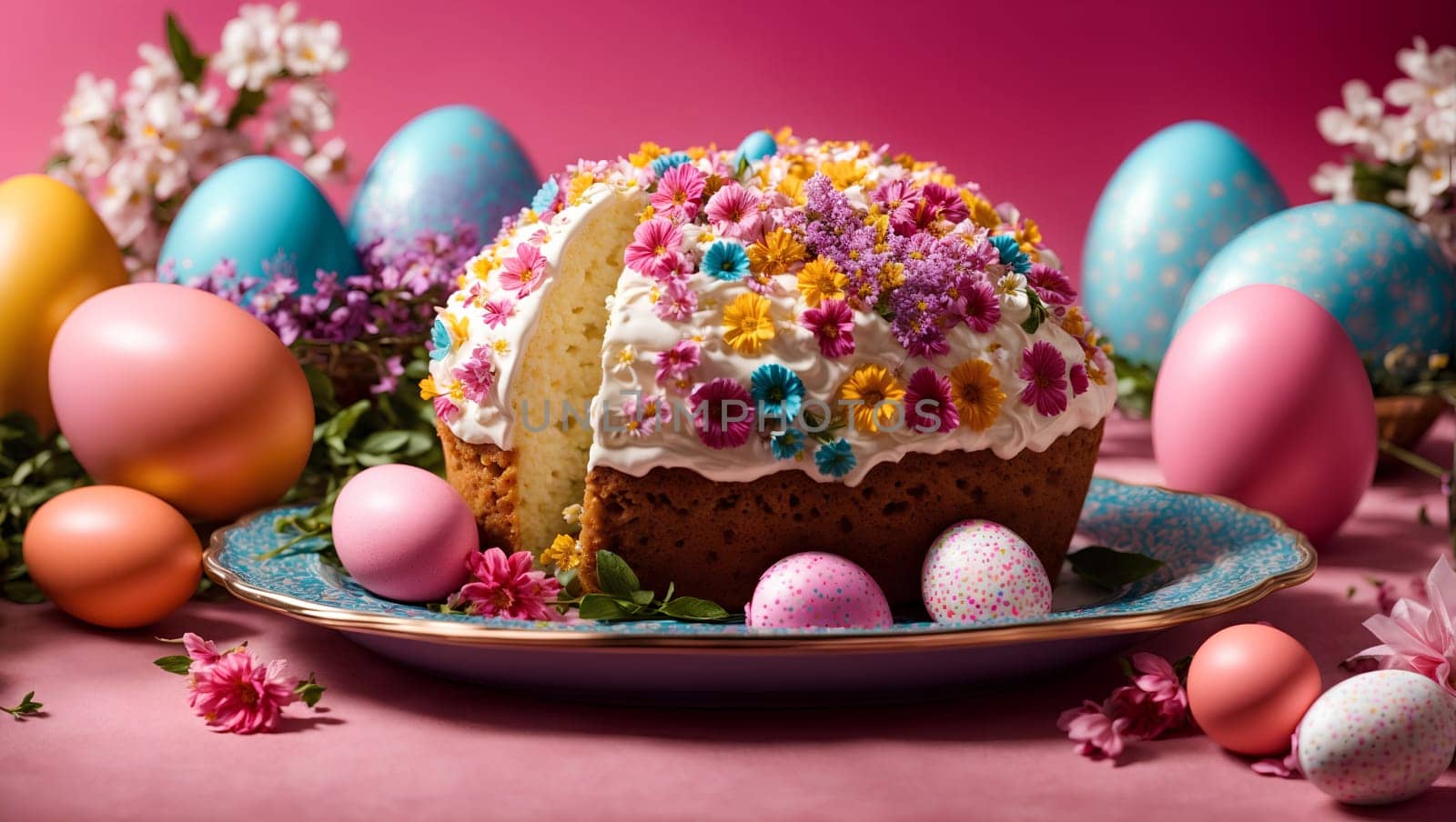 Multicolored Easter cake with Easter eggs by Севостьянов