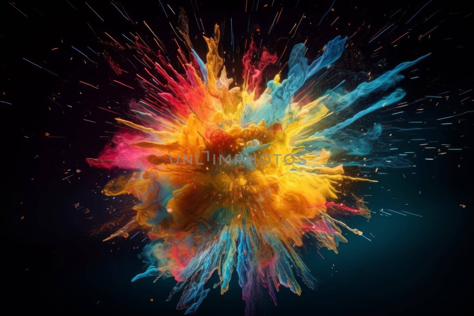 Space colorful explosion. Powder color smoke by ylivdesign