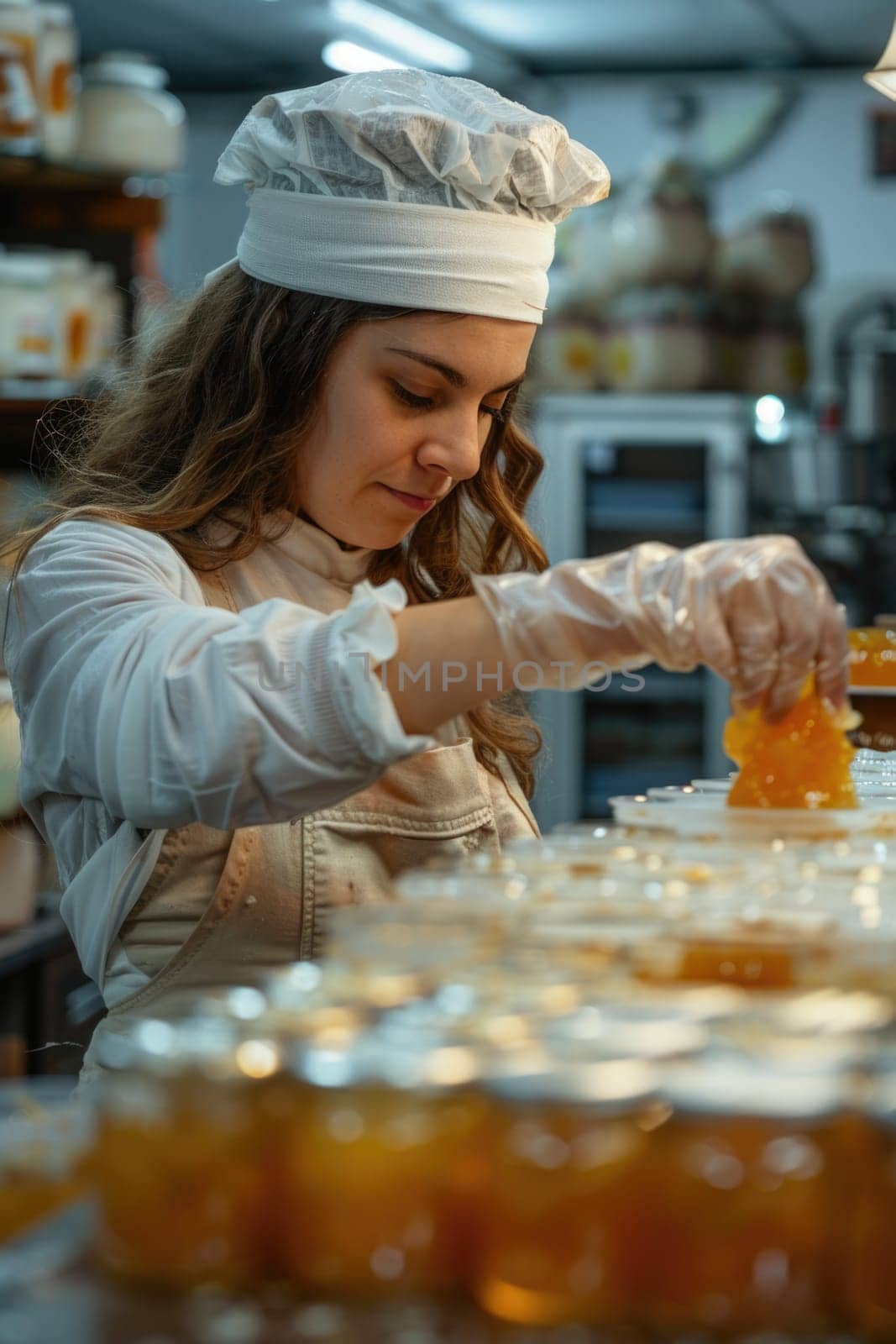 Female confectioner working . ai generated by Desperada