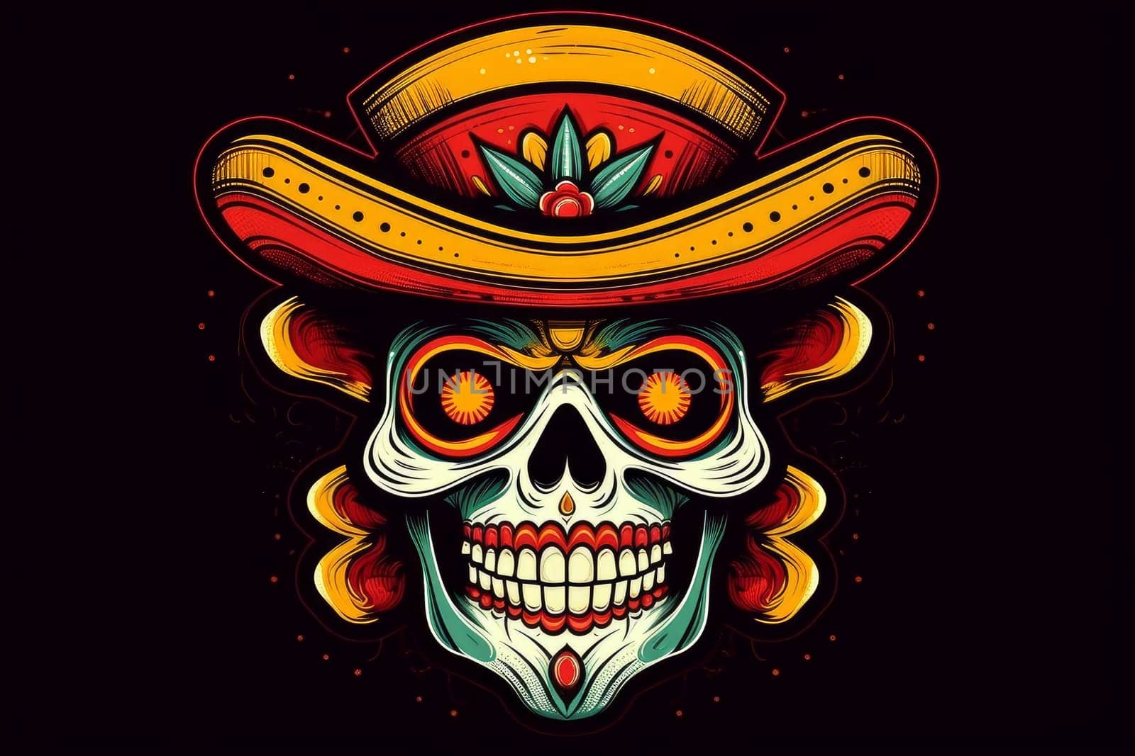 Day of Dead Mexican Skull. Mexico holiday by ylivdesign