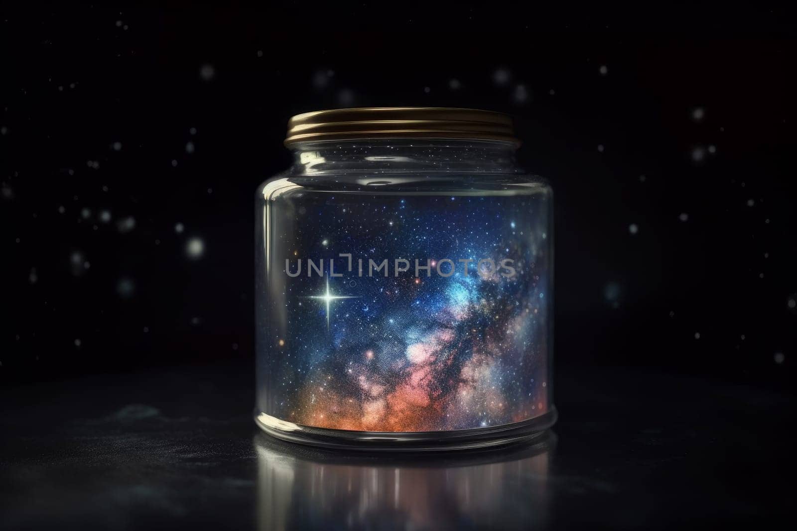Entire universe in glass jar. Sky light by ylivdesign