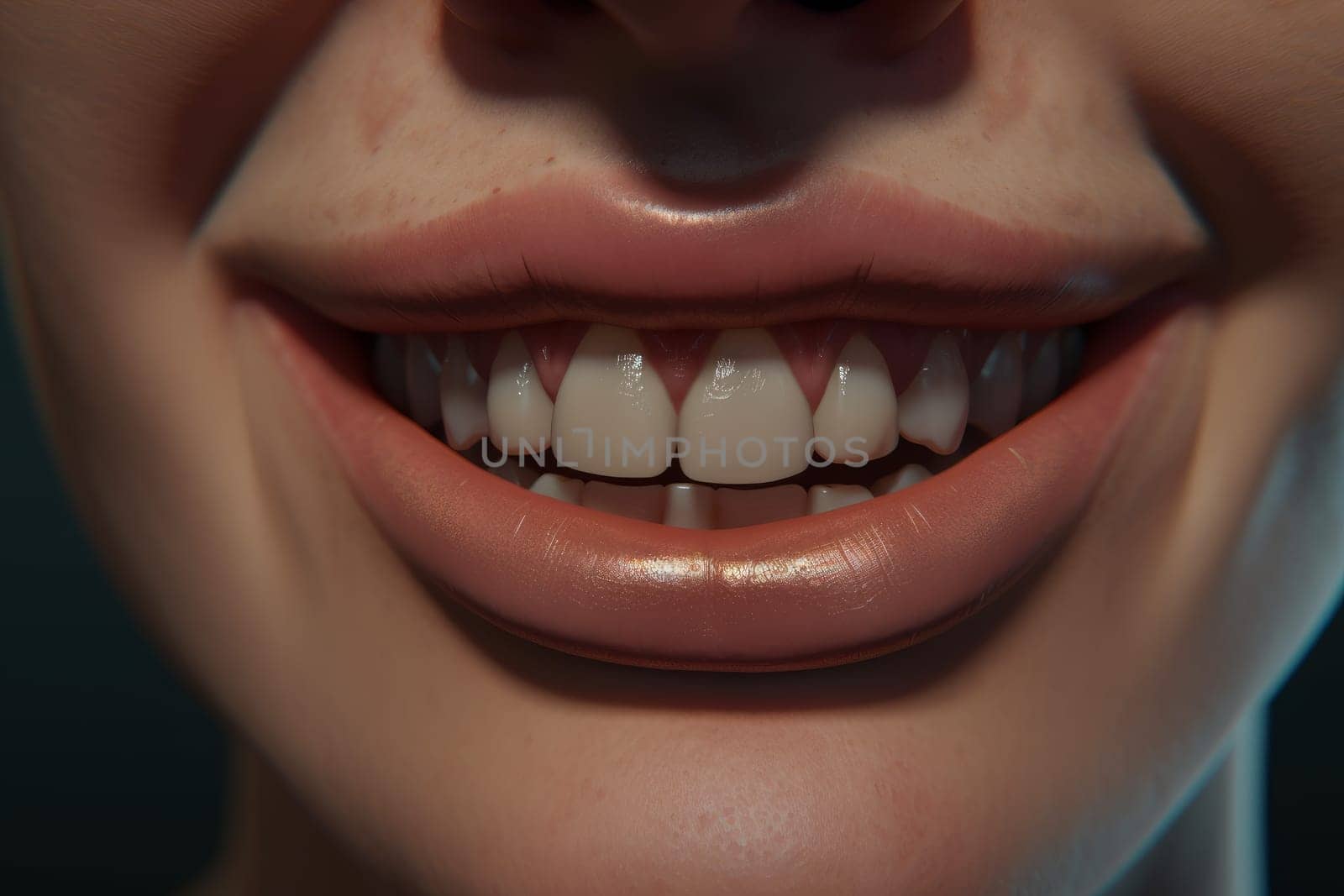 Woman realistic smile. Happy person. Generate Ai