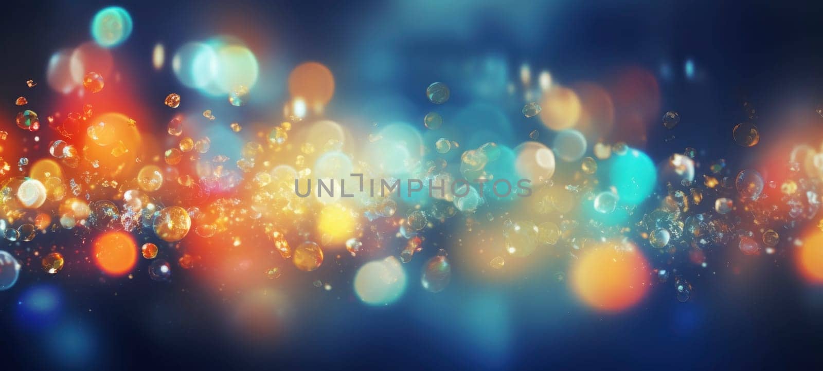 Vibrant abstract background featuring a dynamic cluster of bokeh lights in a myriad of colors.