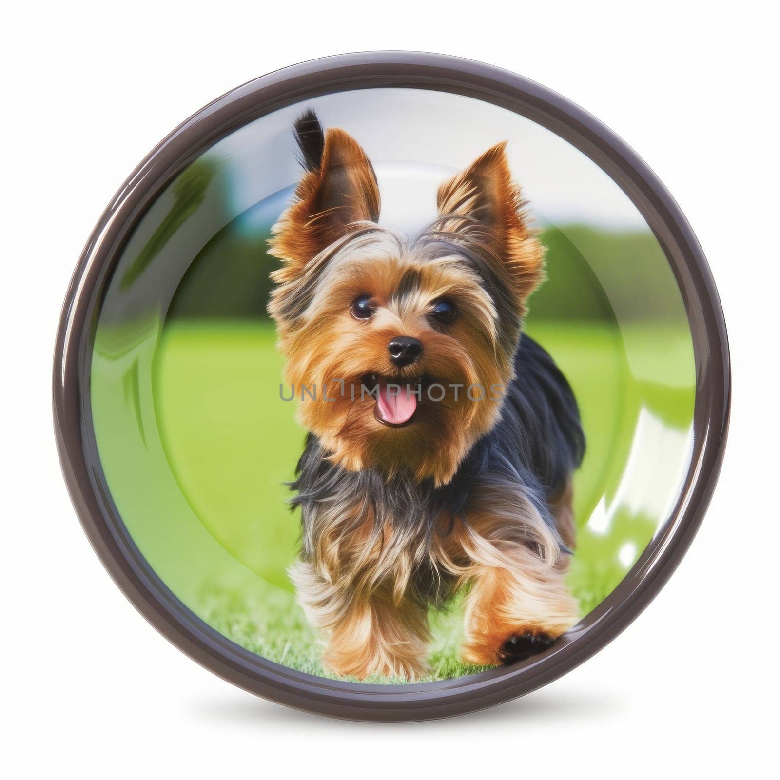 Yorkshire terrier in circle. Animal pet by ylivdesign