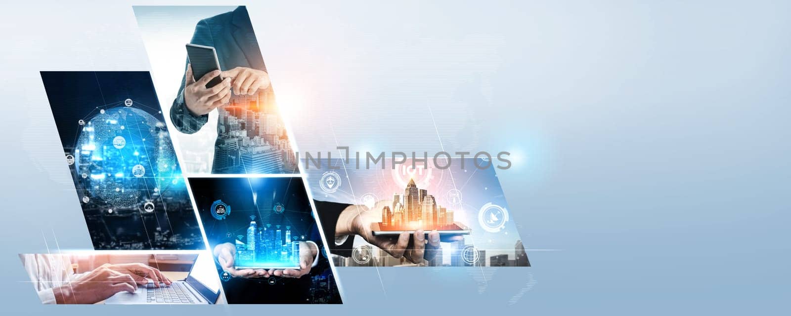 Communication technology , smart connection and people network technology kudos by biancoblue