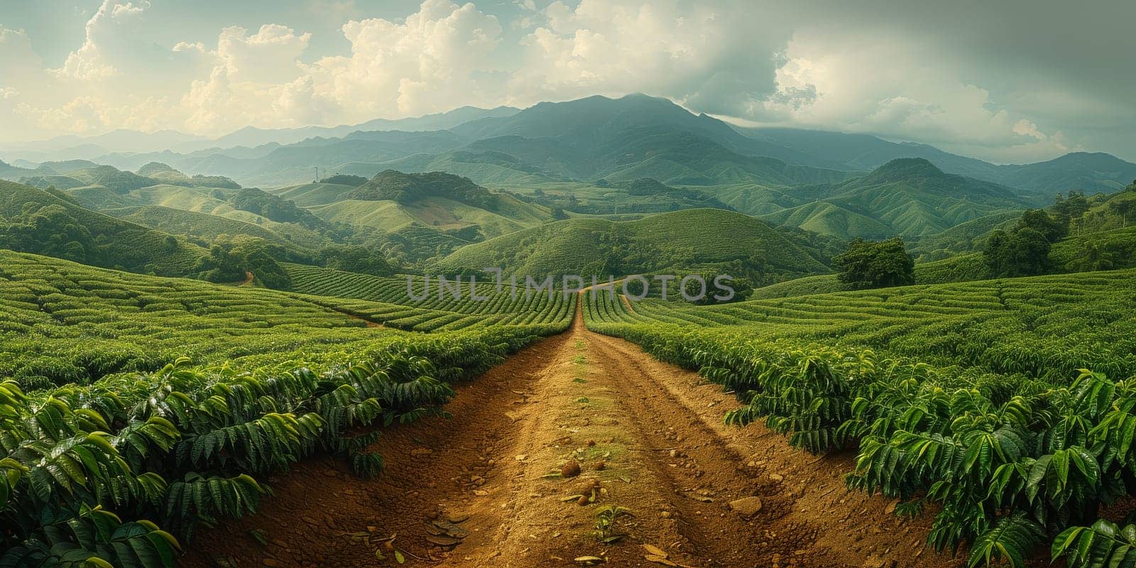 Aerial view coffee plantation in Sao Paulo state - Brazil by Benzoix