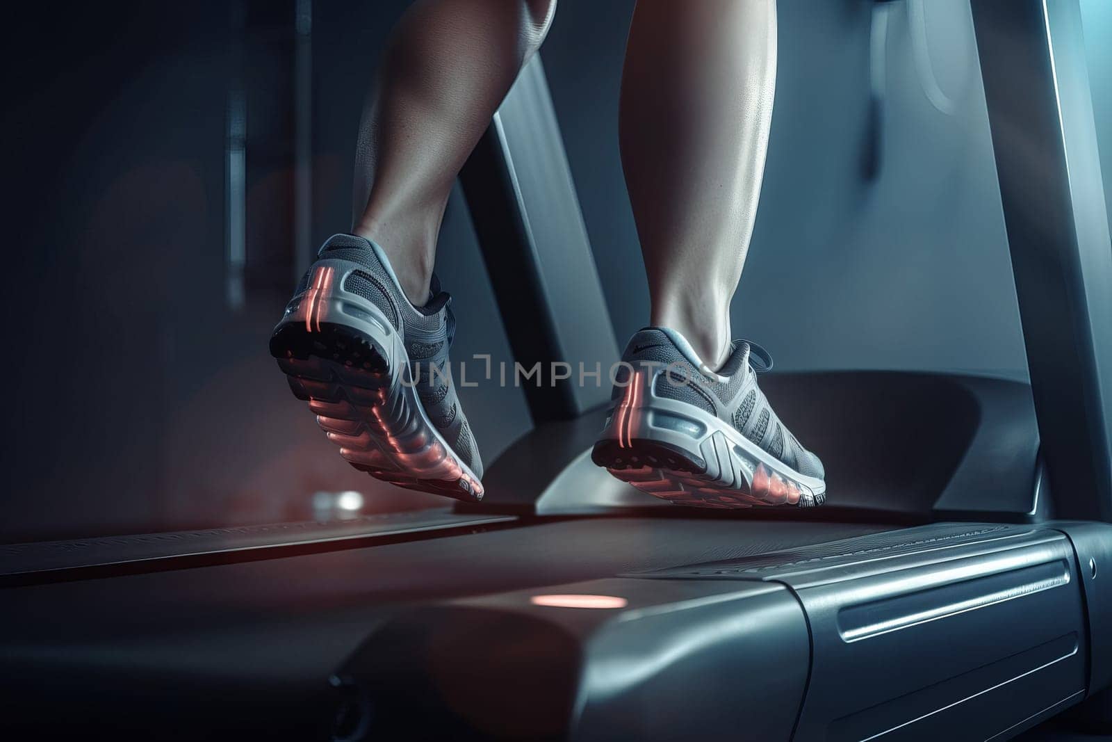 Move legs on treadmill. Generate Ai by ylivdesign