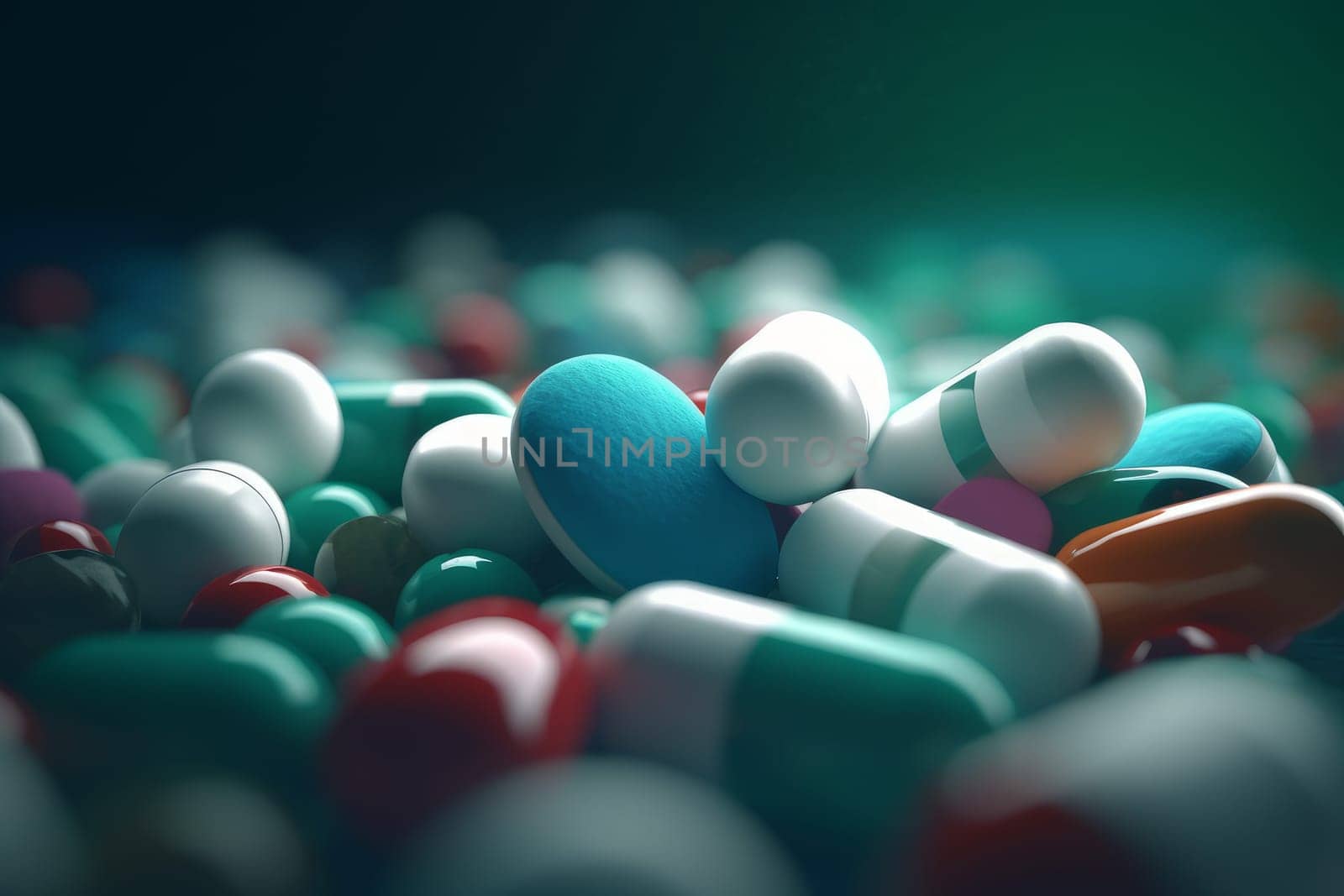 Medicine pills background. Generate Ai by ylivdesign