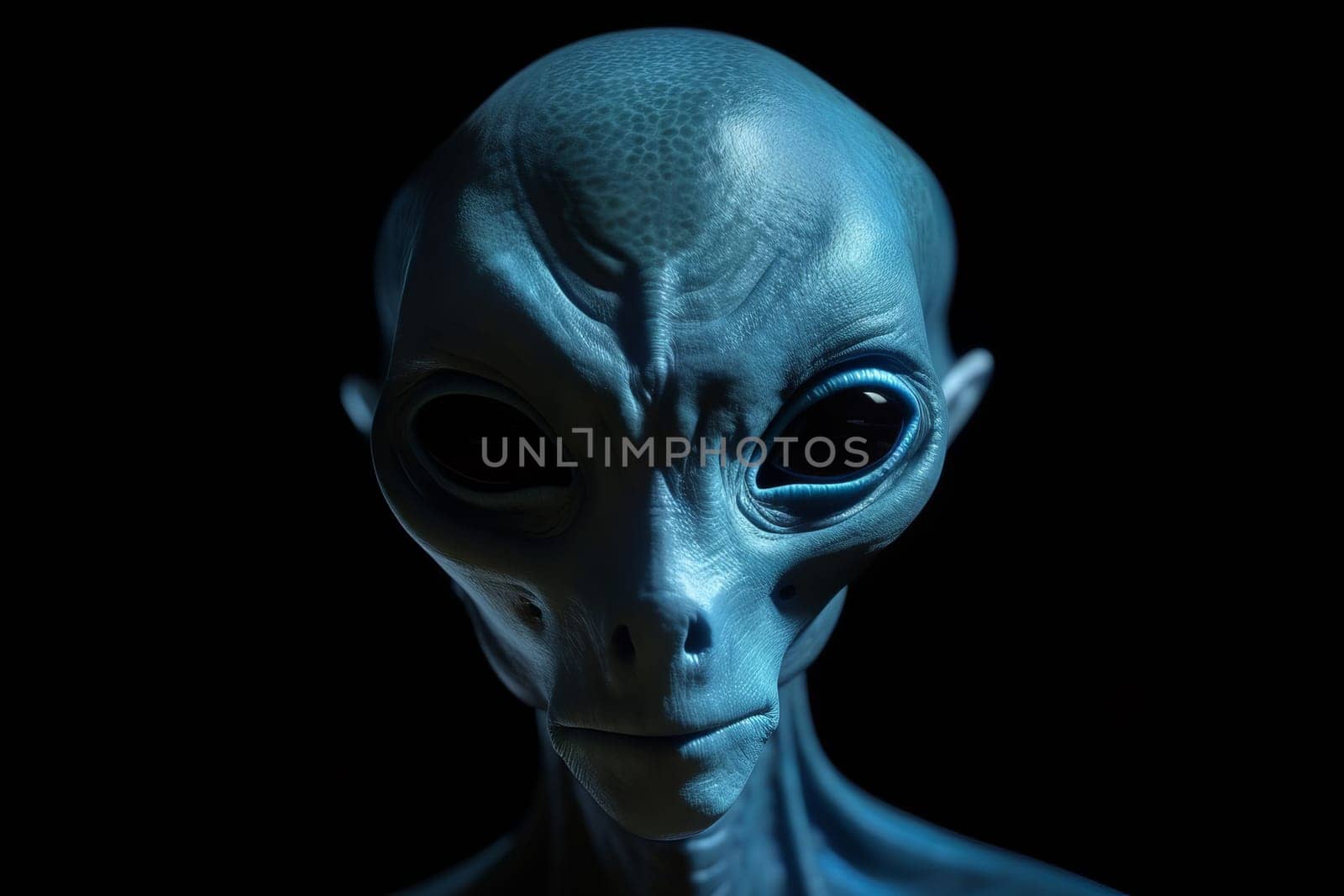 Scary blue alien. Generate Ai by ylivdesign