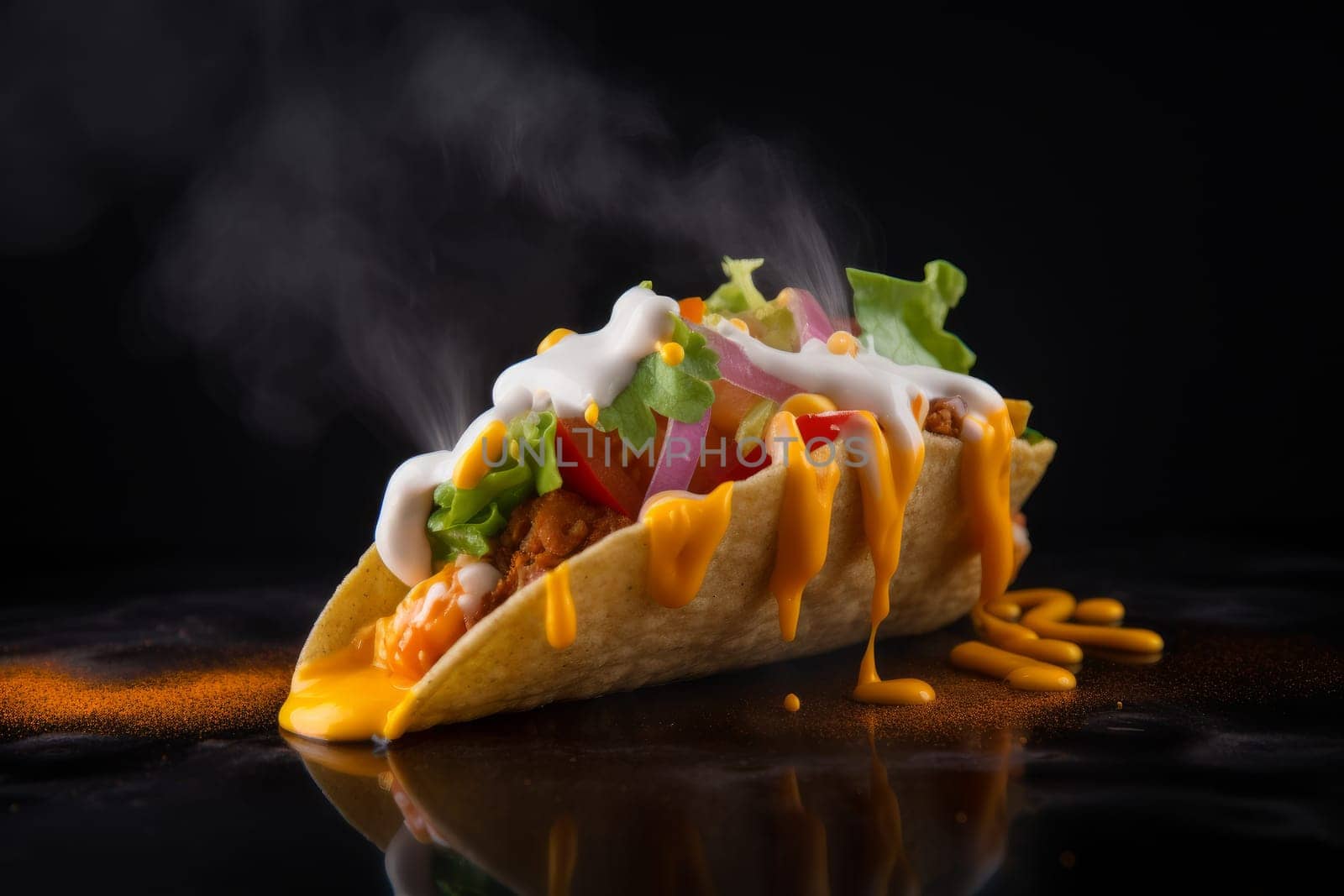Delicious taco food. Street mexican food. Generate Ai