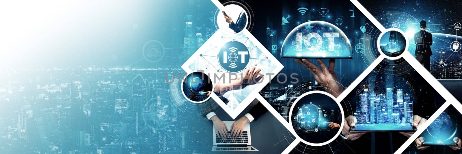 Communication technology , smart connection IOT and people network technology concept. People using connective device to connect to the secured internet network and cloud computing server vexel