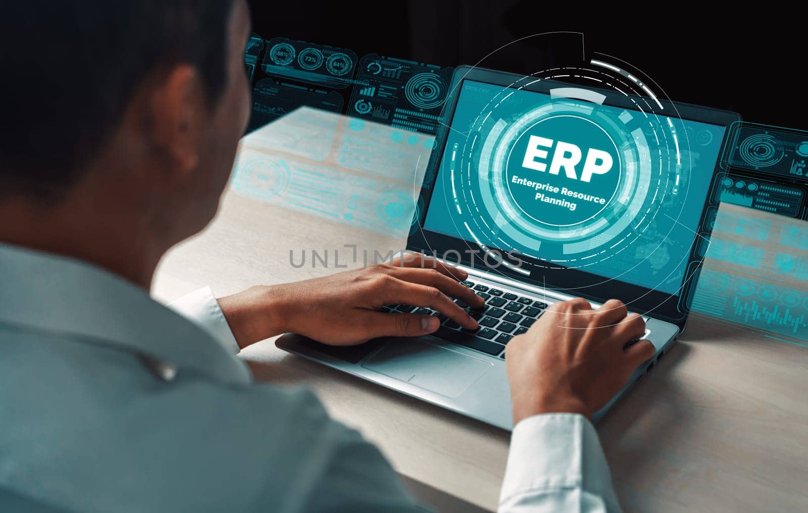 Enterprise Resource Management ERP software system for business resources uds by biancoblue