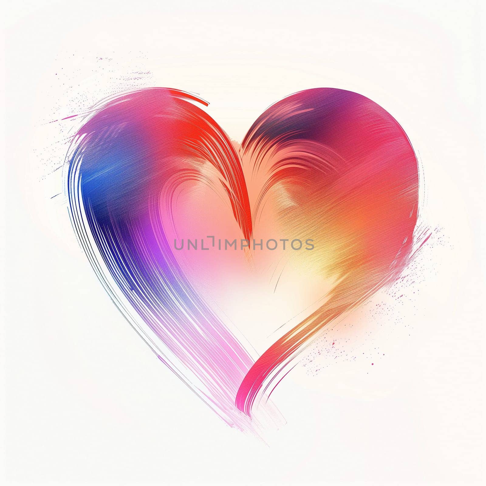 Abstract gradient heart on a white background. High quality illustration